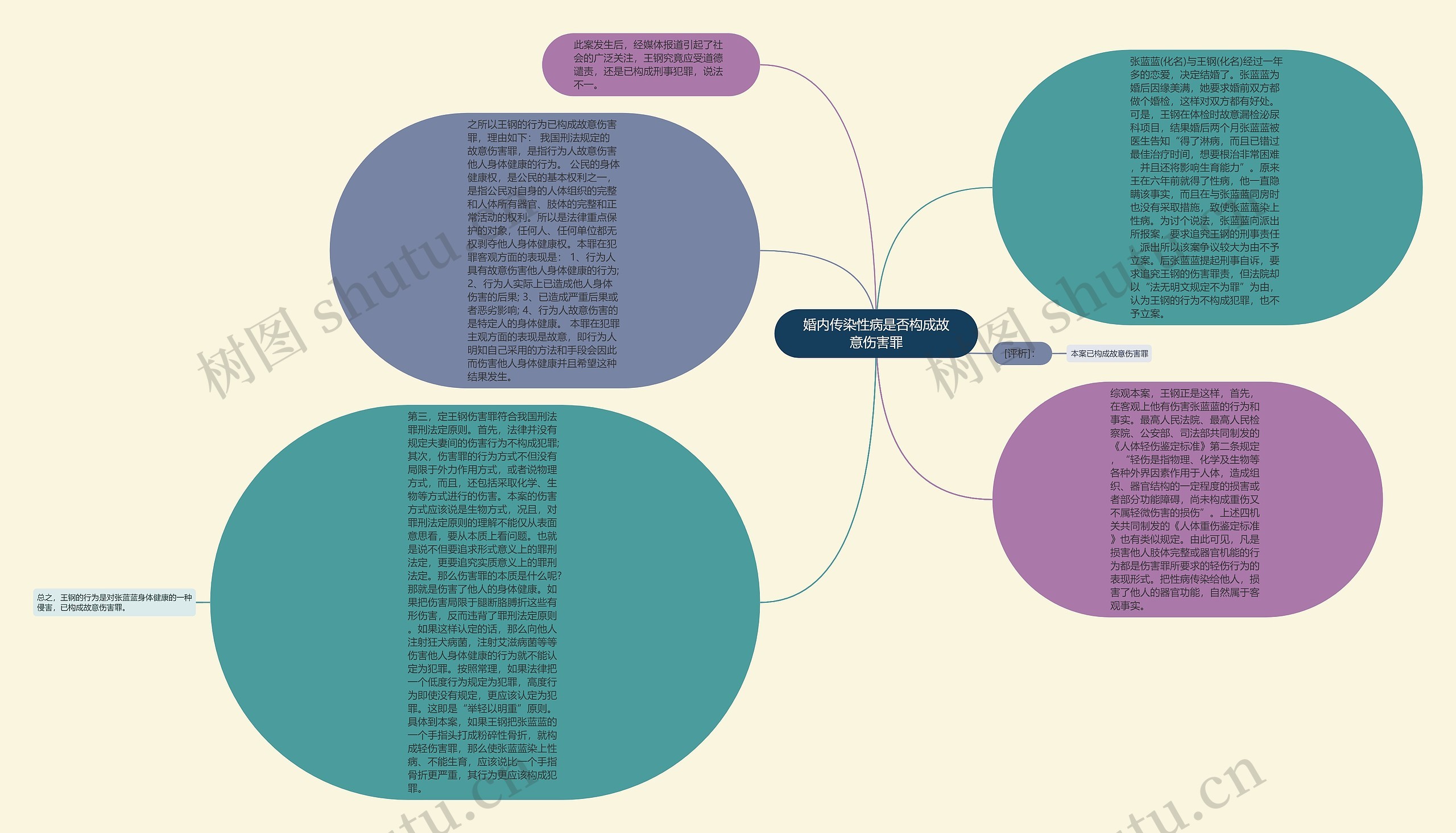 婚内传染性病是否构成故意伤害罪思维导图