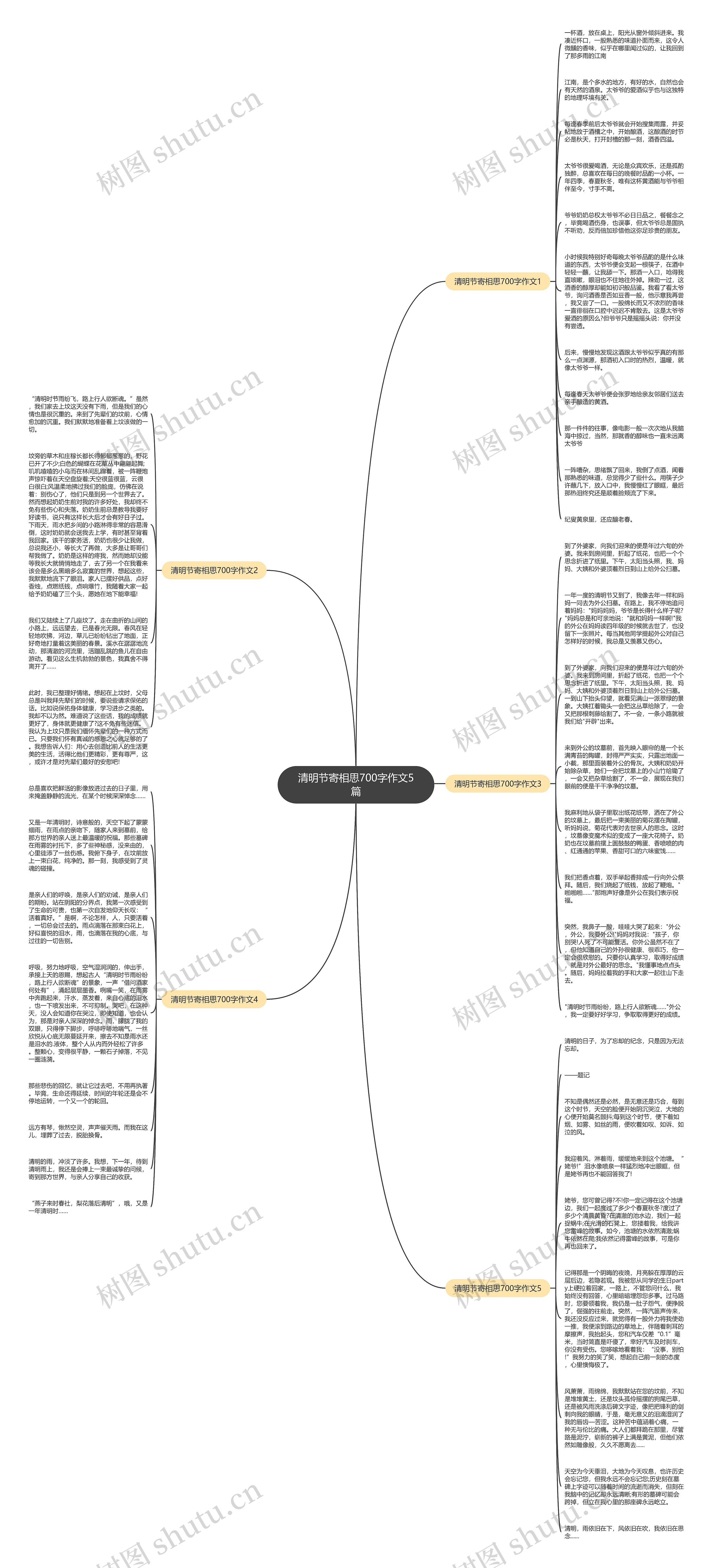 清明节寄相思700字作文5篇思维导图