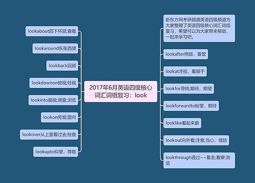 2017年6月英语四级核心词汇词组复习：look