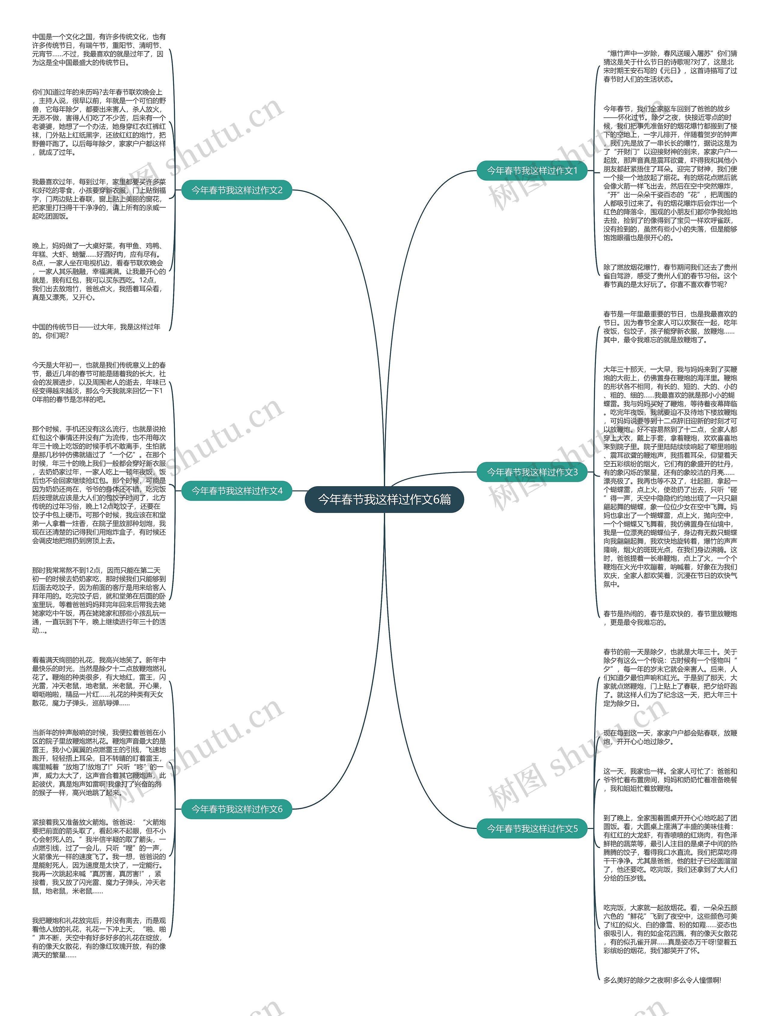 今年春节我这样过作文6篇思维导图
