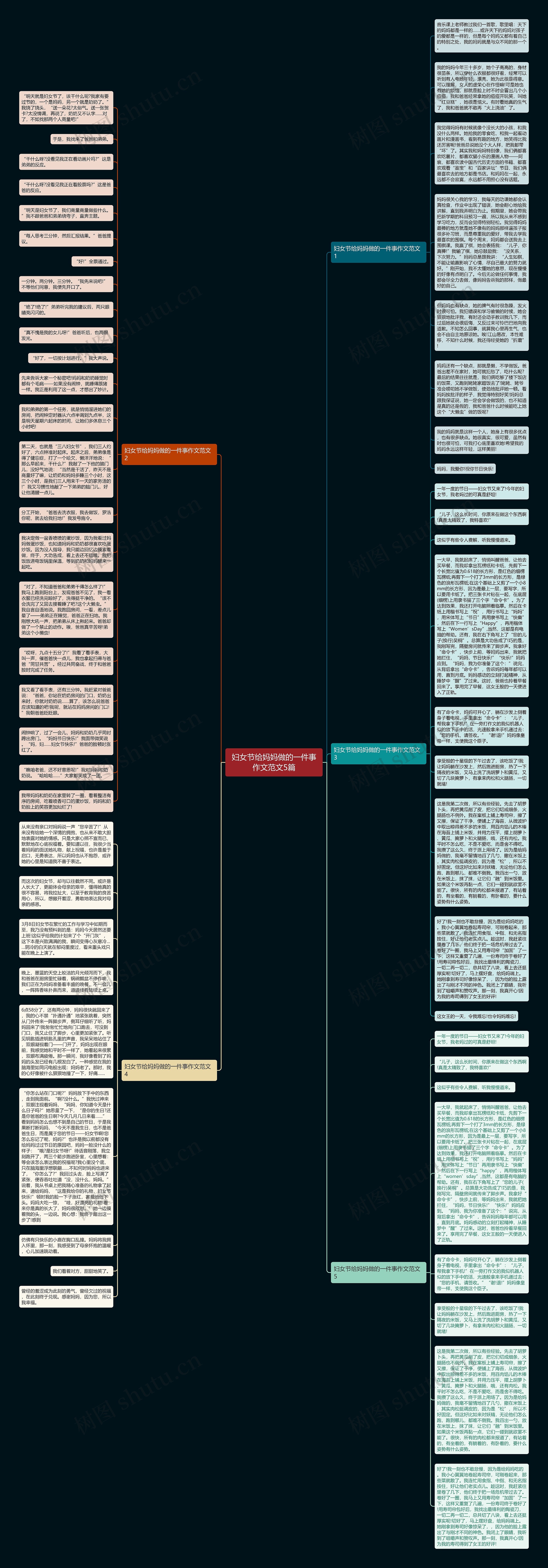 妇女节给妈妈做的一件事作文范文5篇思维导图