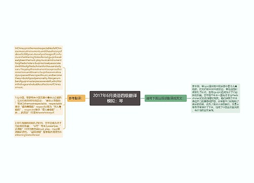 2017年6月英语四级翻译模拟：琴