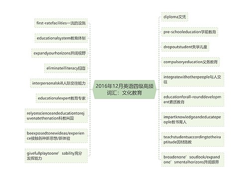 2016年12月英语四级高频词汇：文化教育