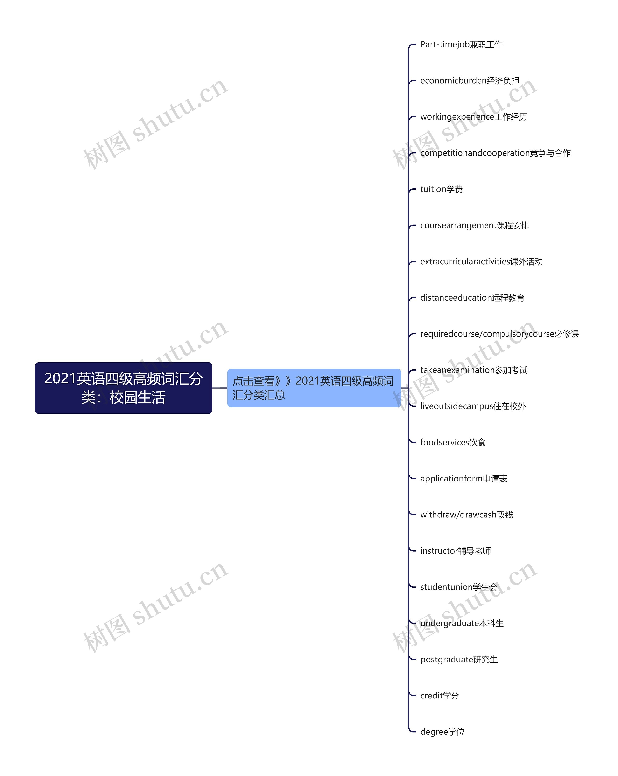 2021英语四级高频词汇分类：校园生活