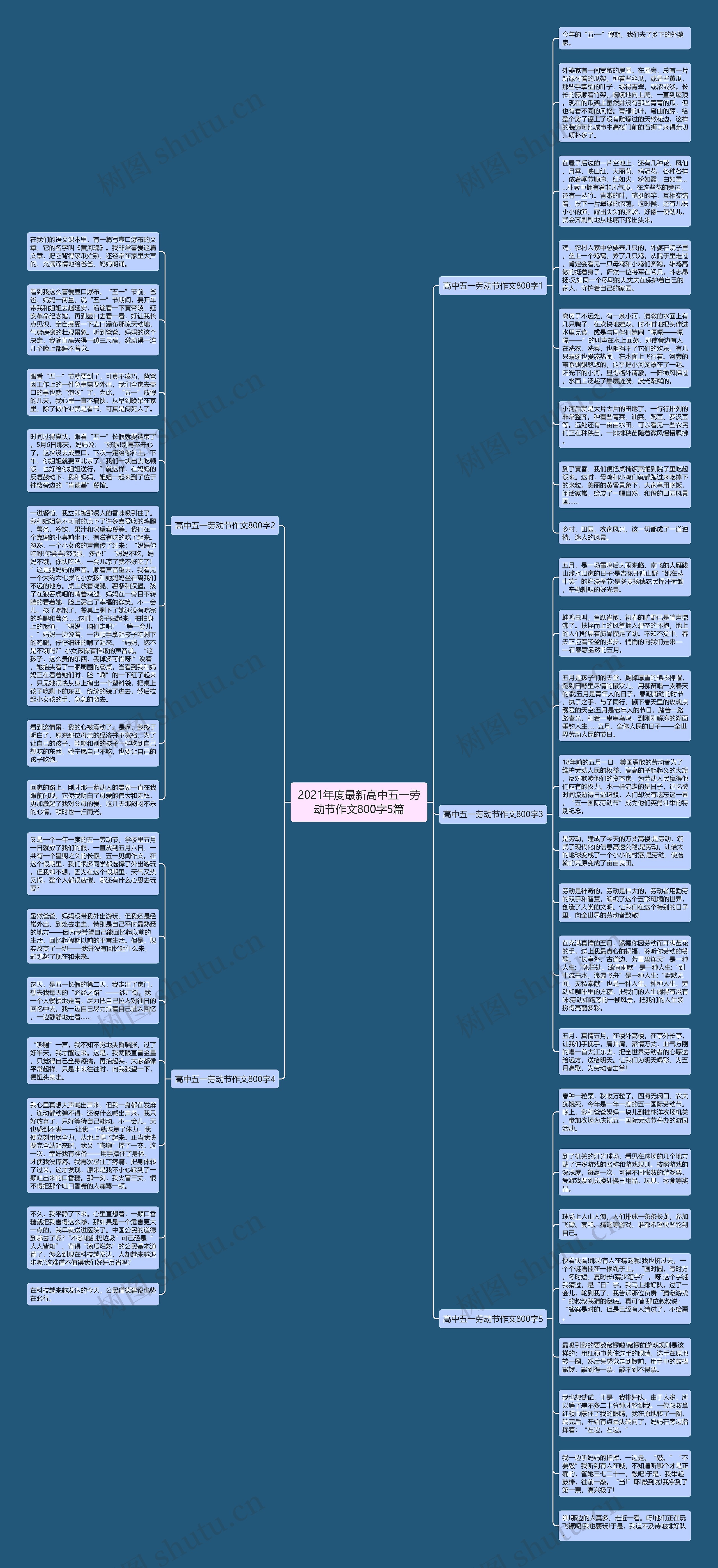 2021年度最新高中五一劳动节作文800字5篇思维导图
