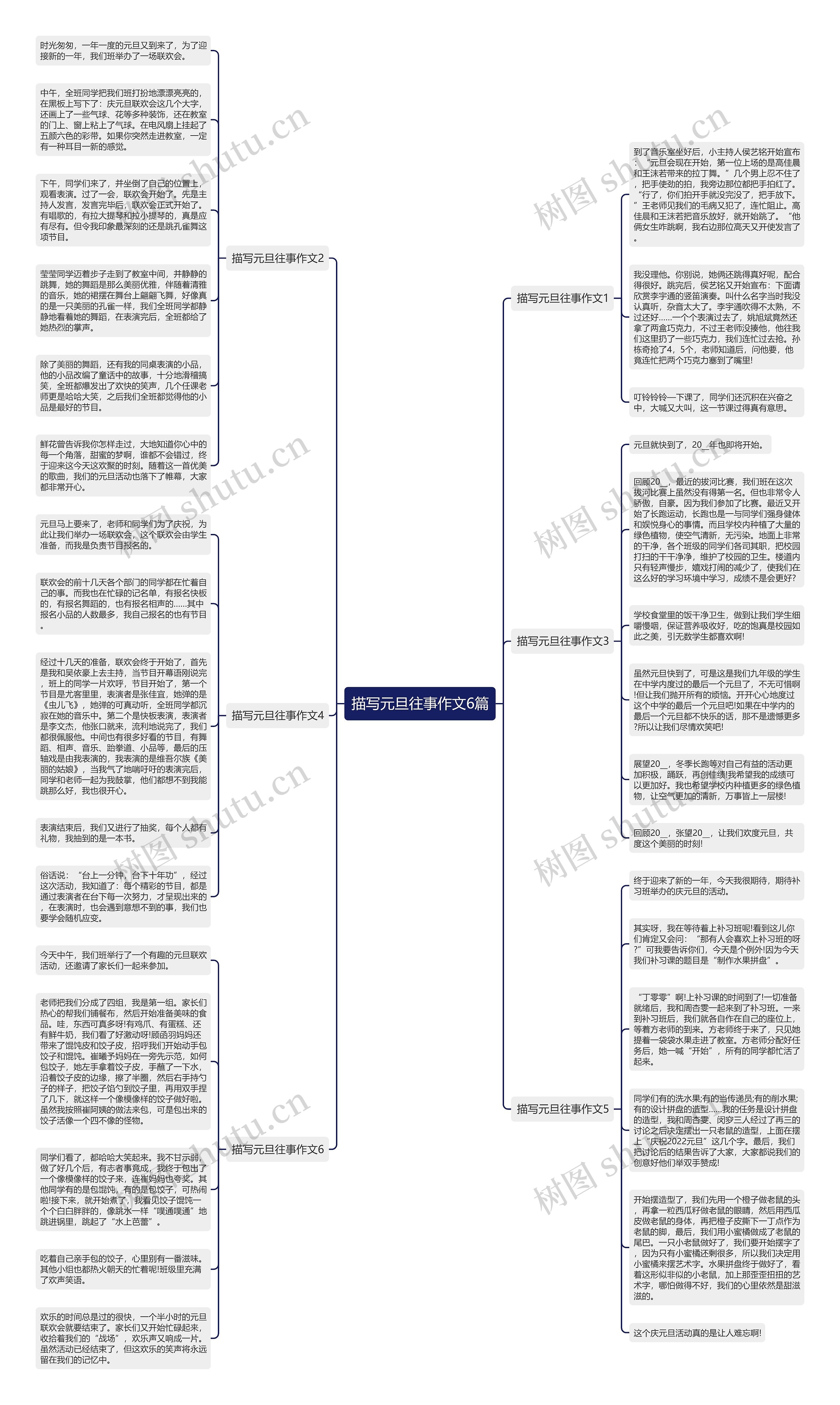 描写元旦往事作文6篇思维导图