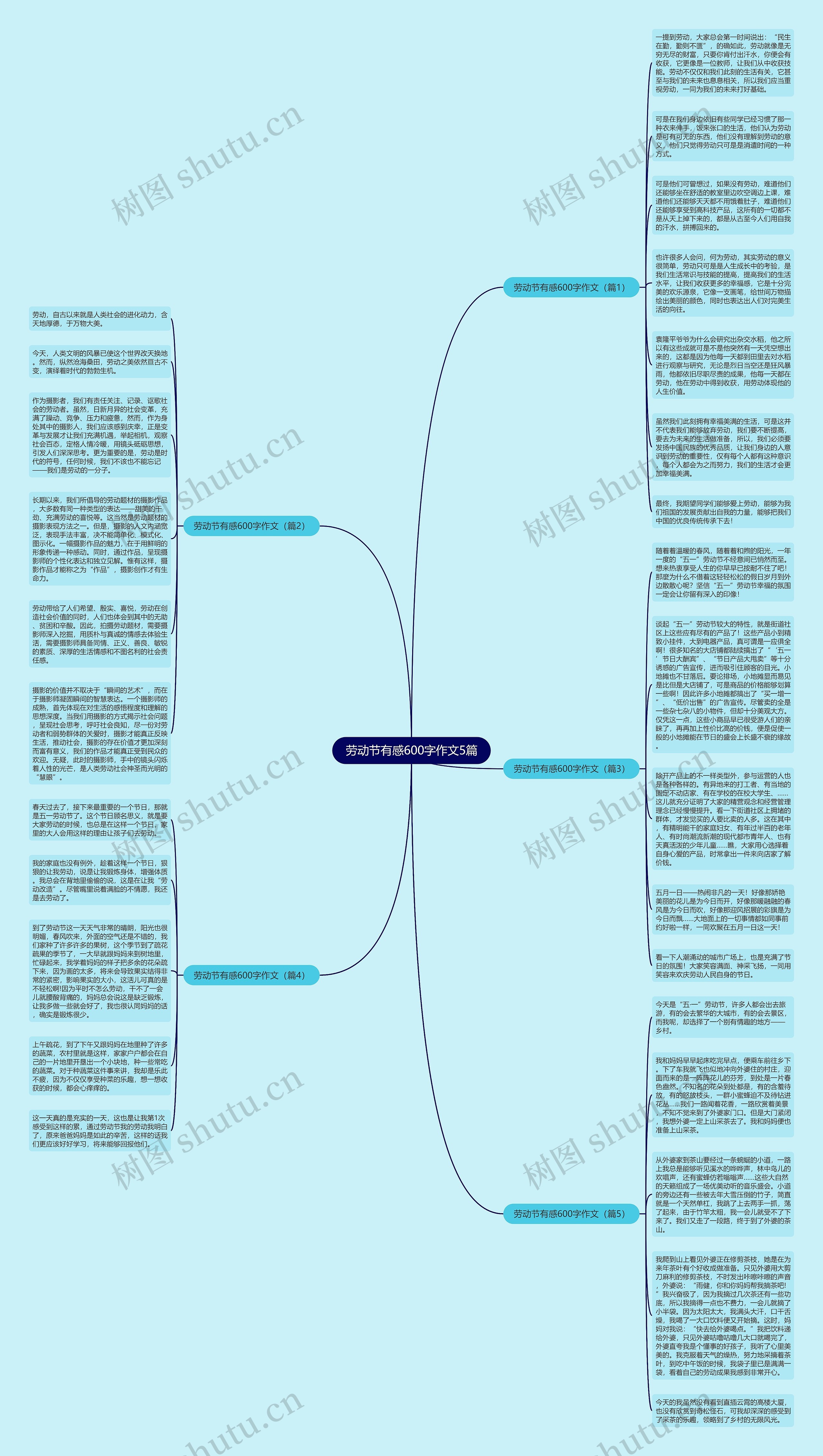 劳动节有感600字作文5篇思维导图