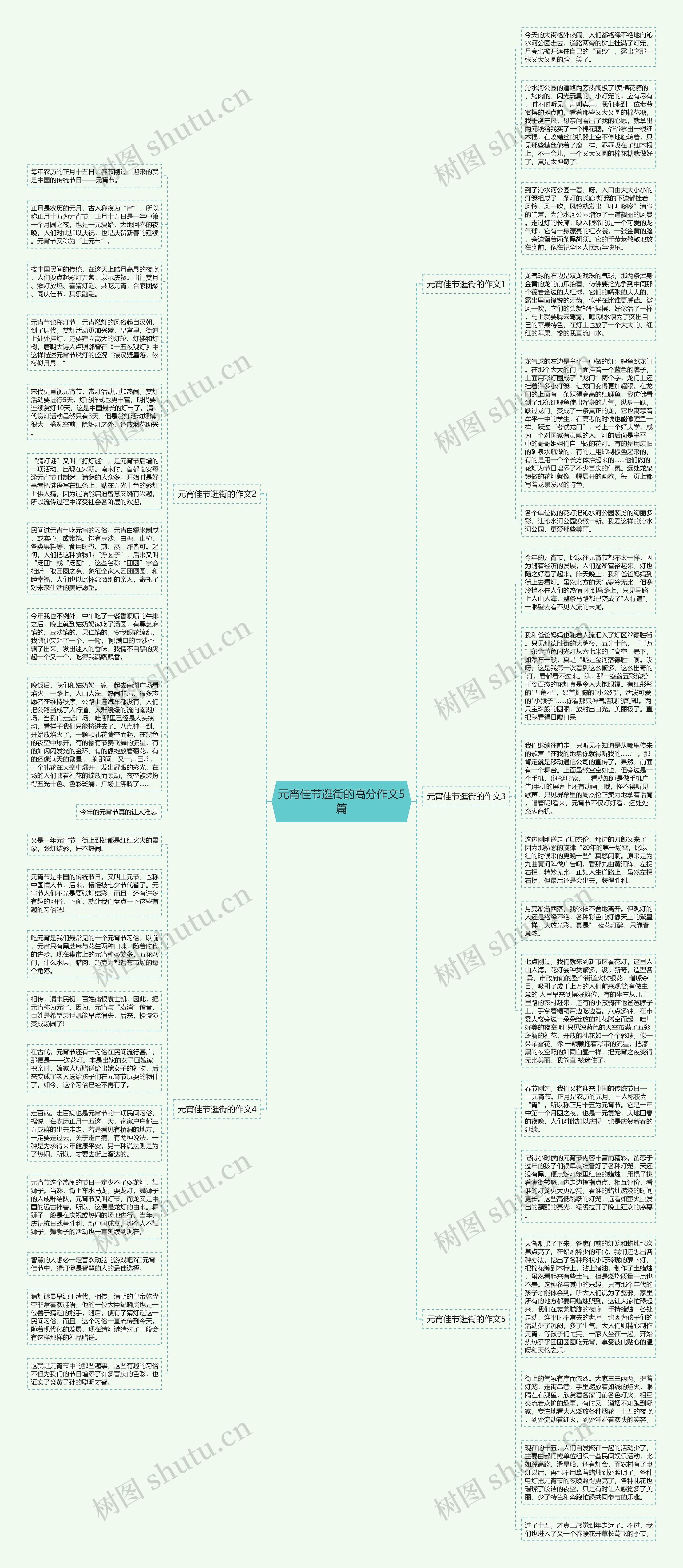 元宵佳节逛街的高分作文5篇思维导图
