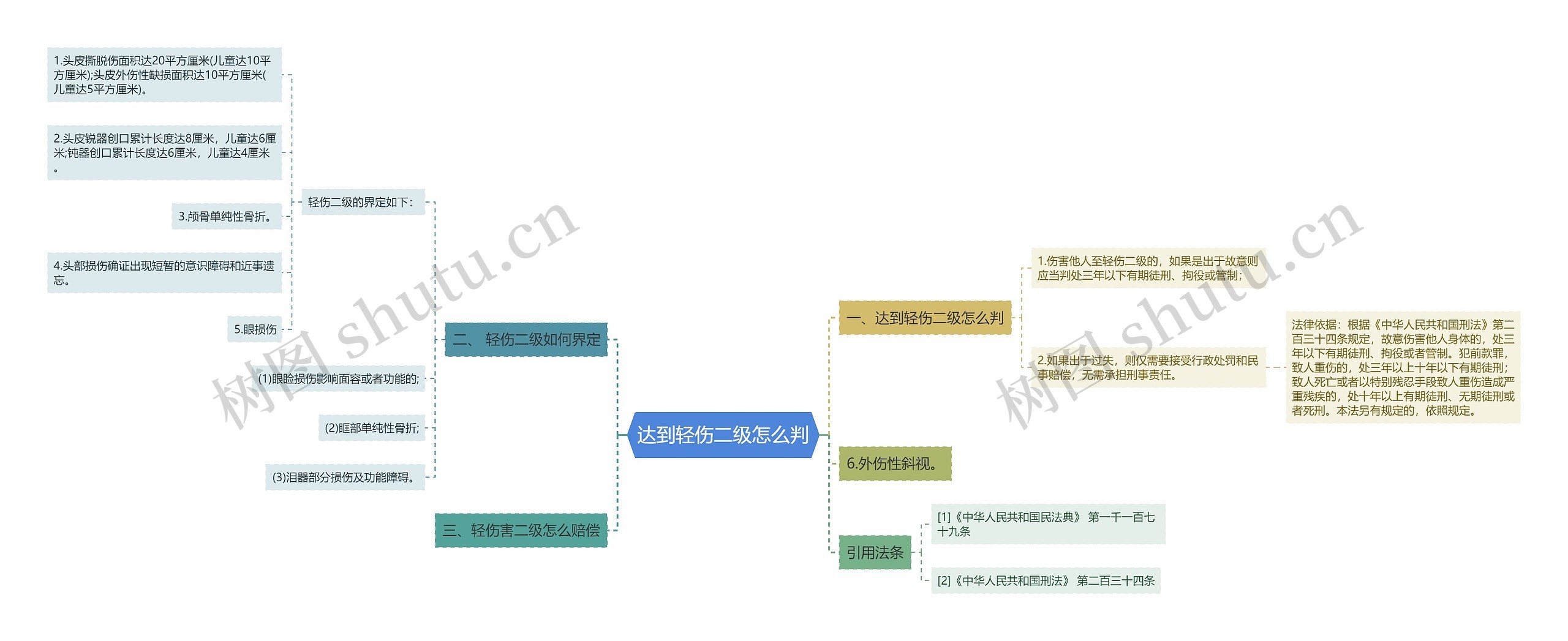 达到轻伤二级怎么判思维导图