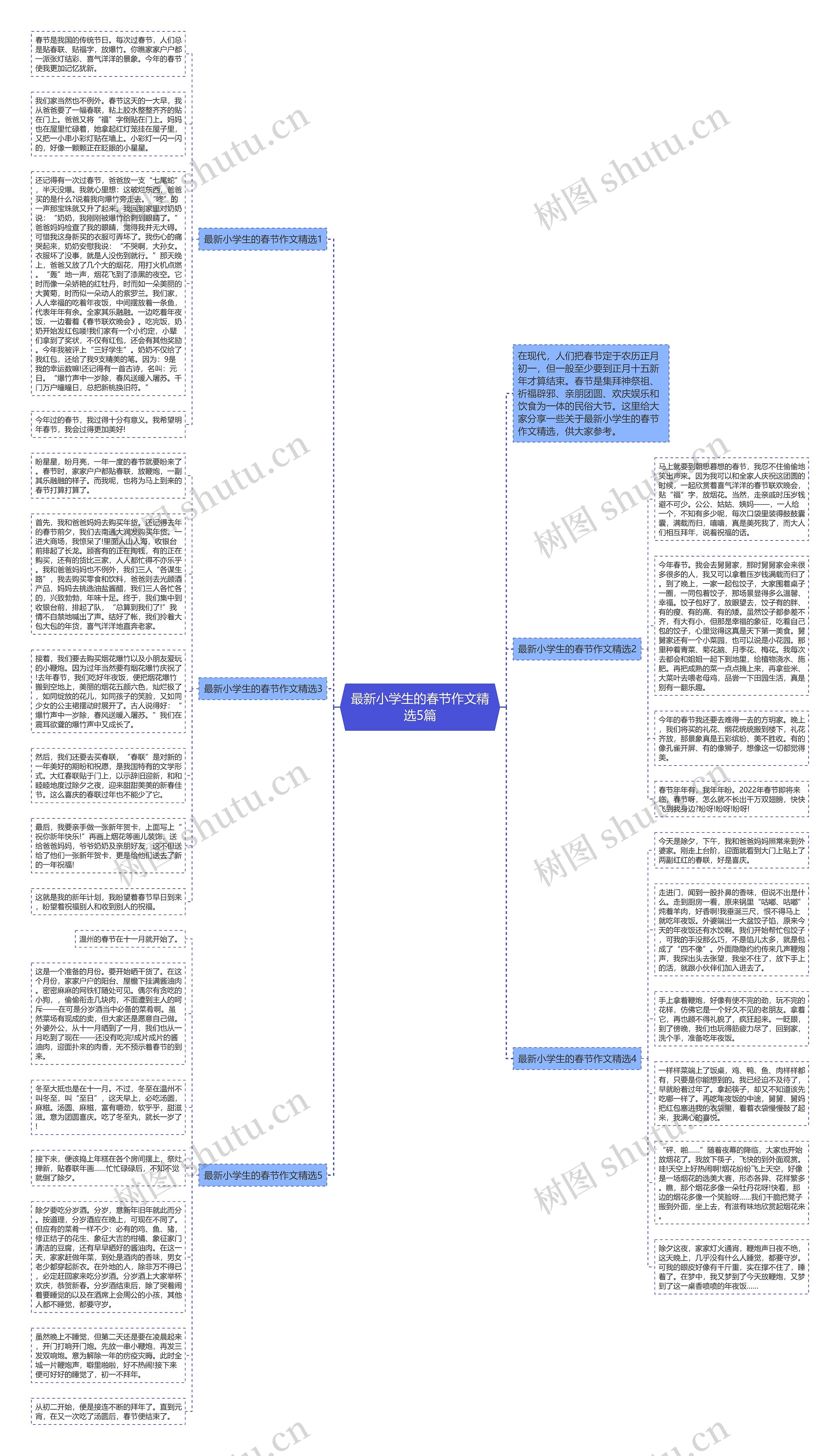 最新小学生的春节作文精选5篇思维导图