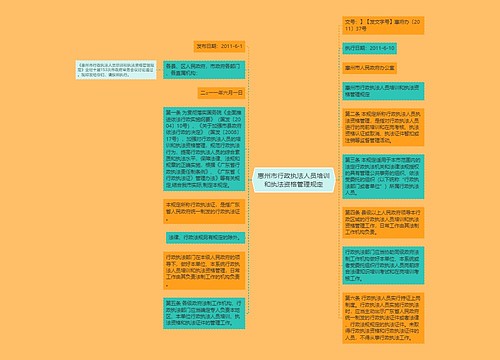 惠州市行政执法人员培训和执法资格管理规定