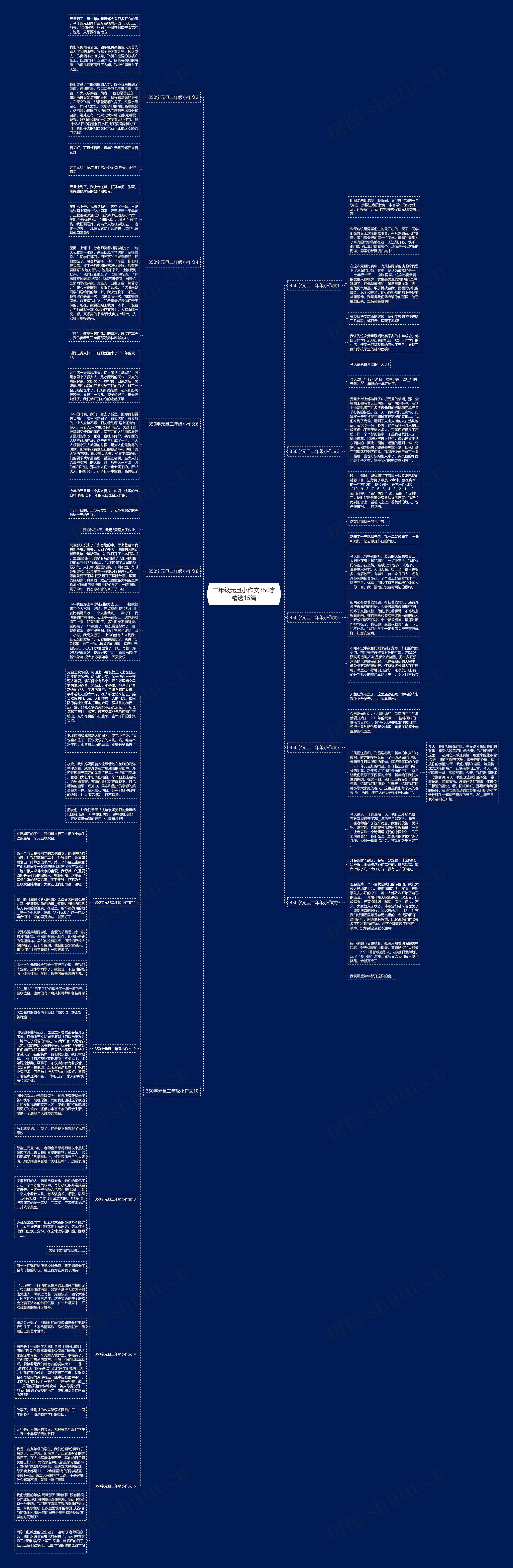 二年级元旦小作文350字精选15篇思维导图
