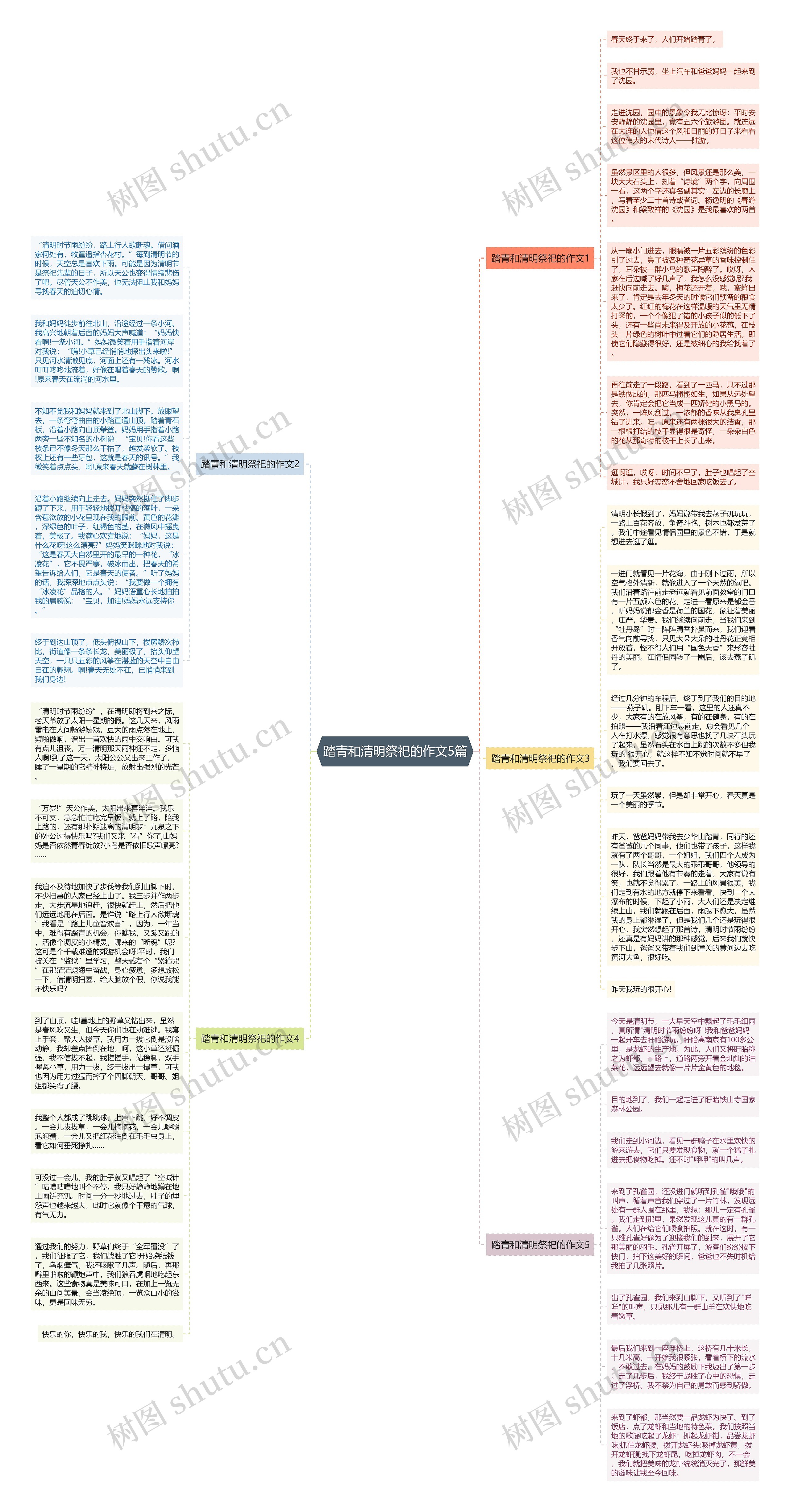 踏青和清明祭祀的作文5篇思维导图
