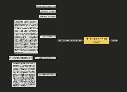 司法考试重点之行政处罚实施主体