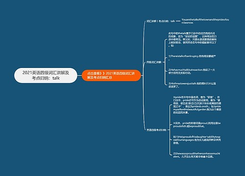 2021英语四级词汇讲解及考点归纳：talk