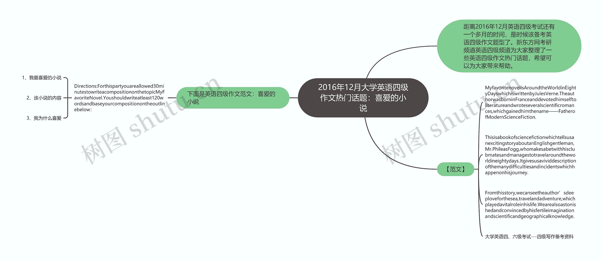 2016年12月大学英语四级作文热门话题：喜爱的小说