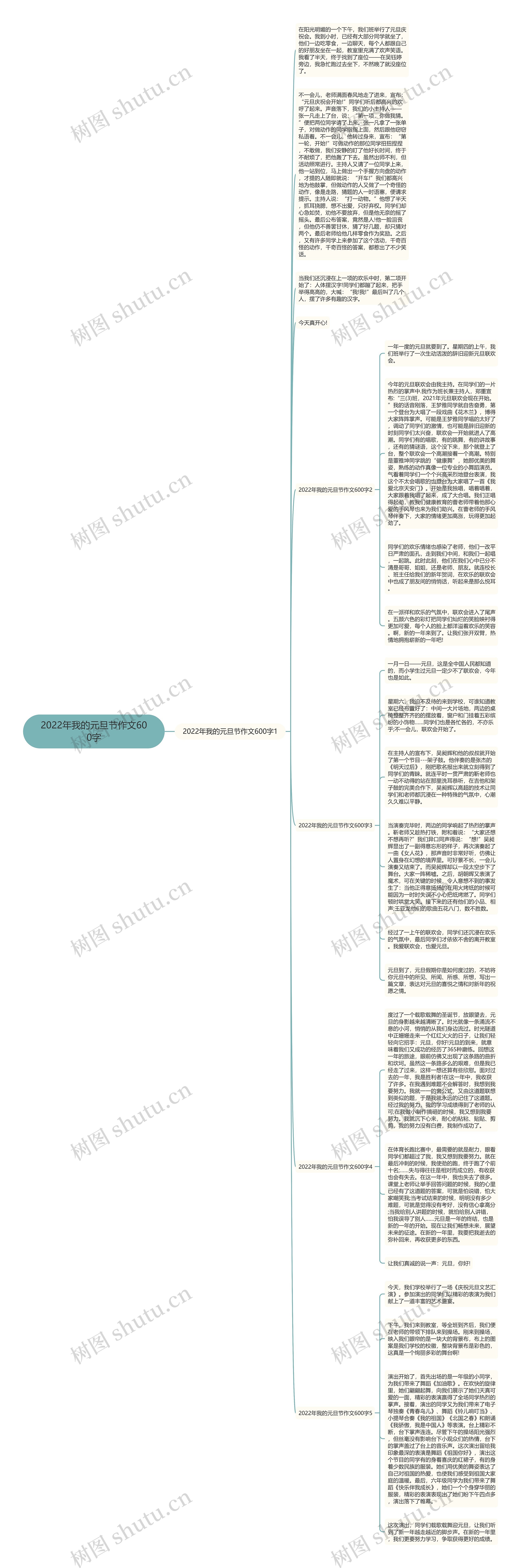 2022年我的元旦节作文600字思维导图