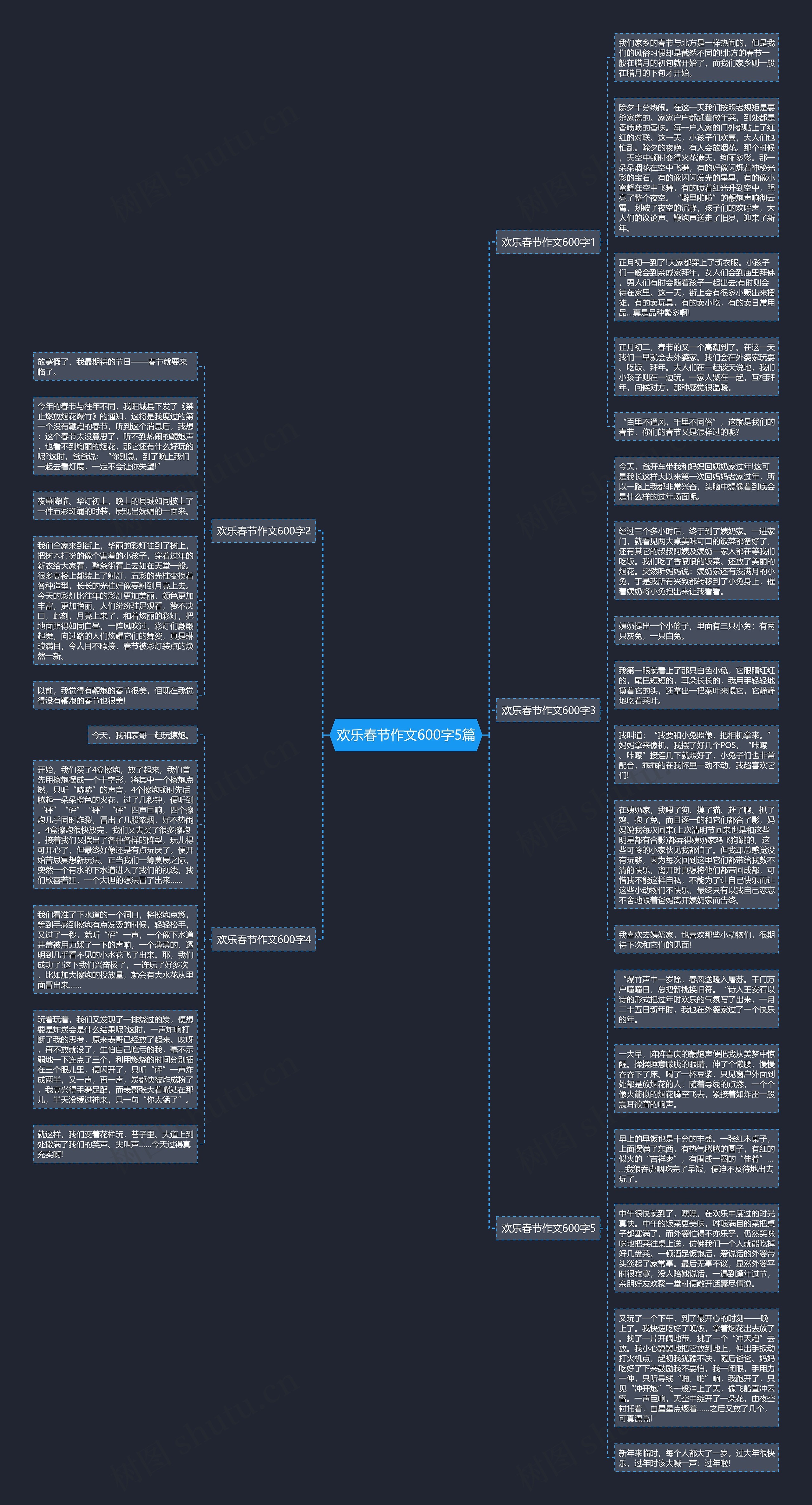 欢乐春节作文600字5篇思维导图