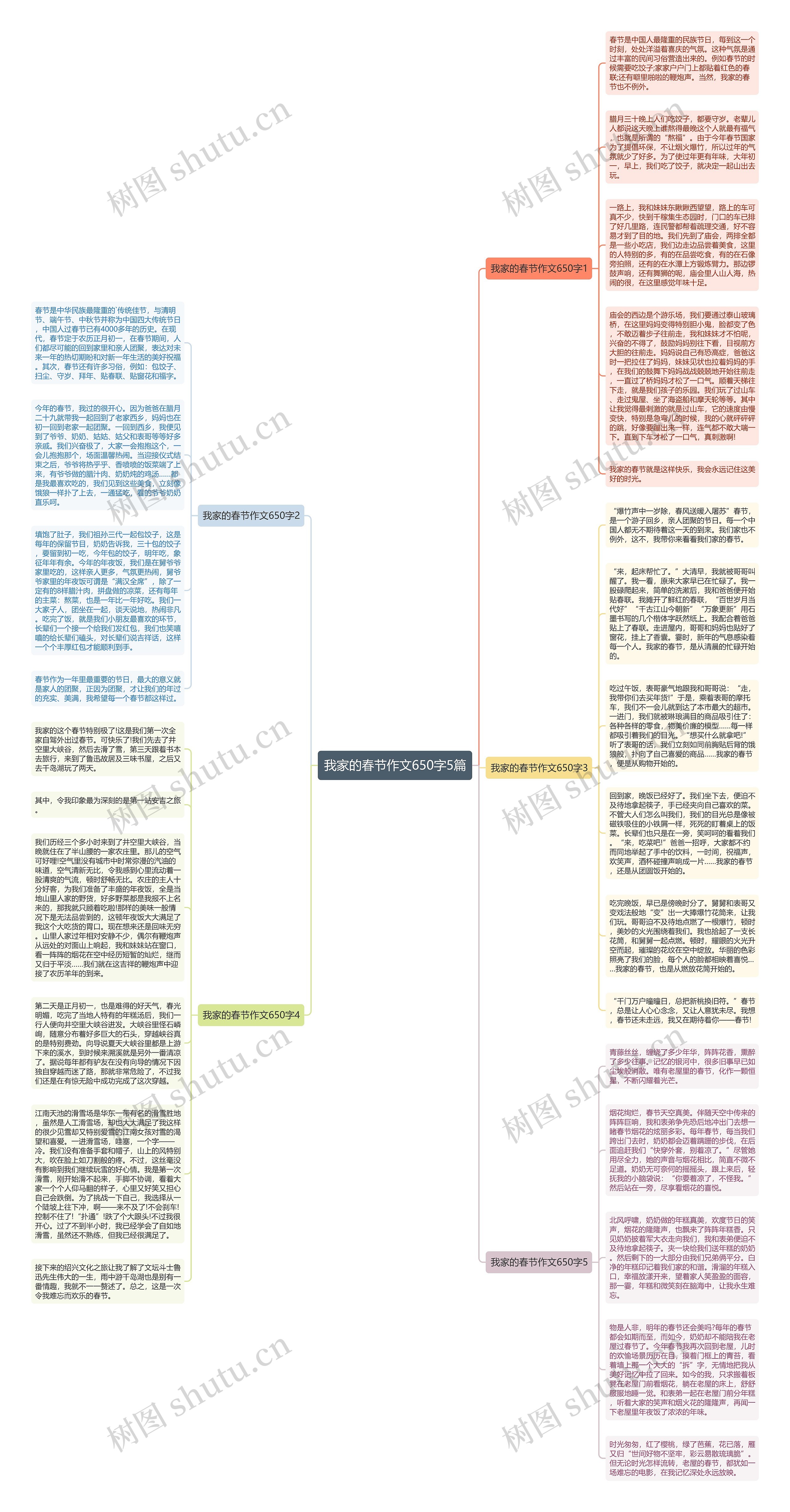 我家的春节作文650字5篇思维导图