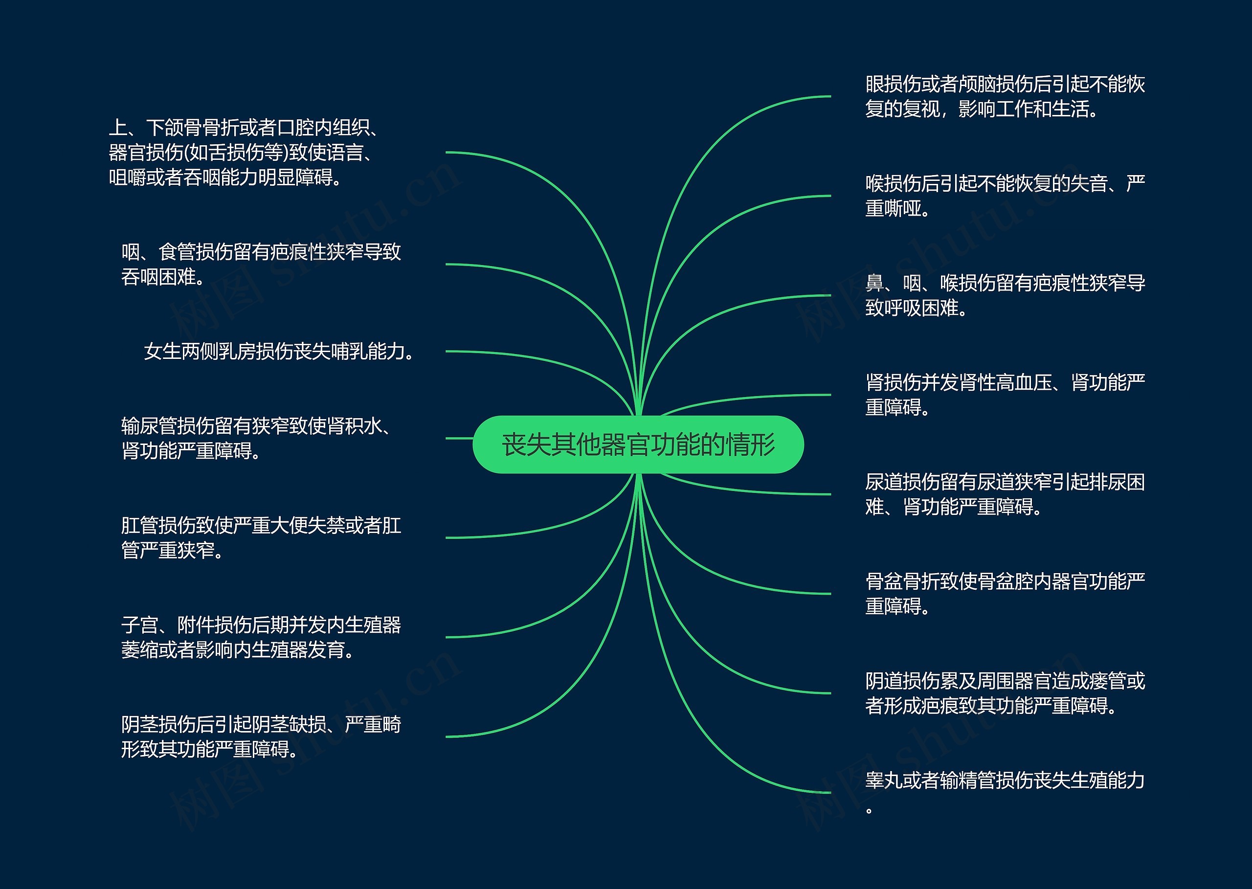 丧失其他器官功能的情形思维导图