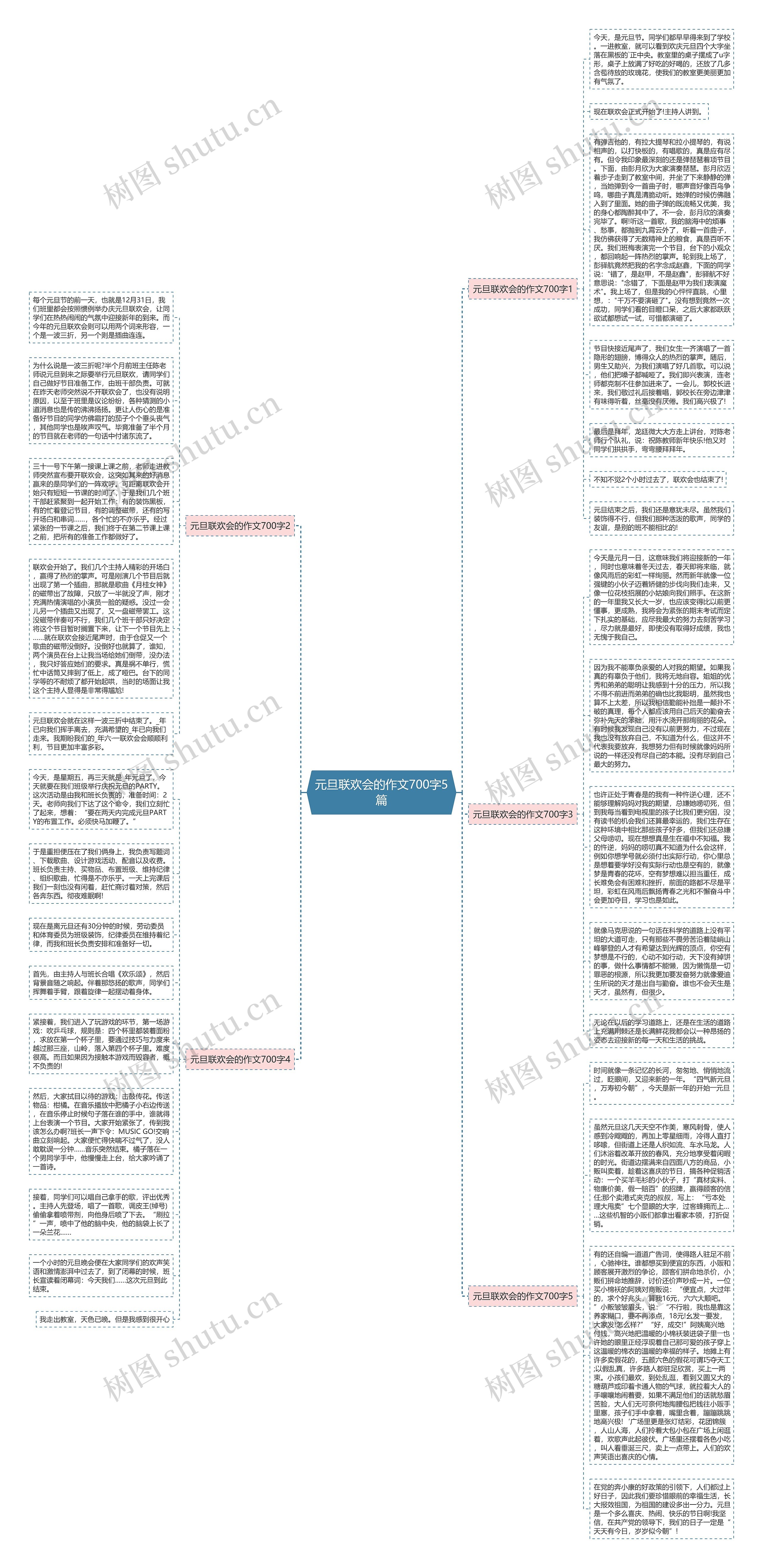 元旦联欢会的作文700字5篇思维导图