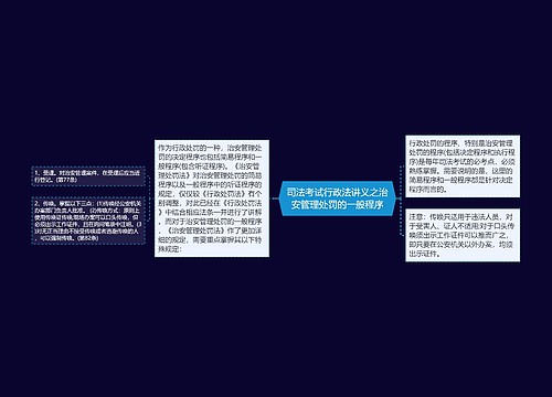 司法考试行政法讲义之治安管理处罚的一般程序