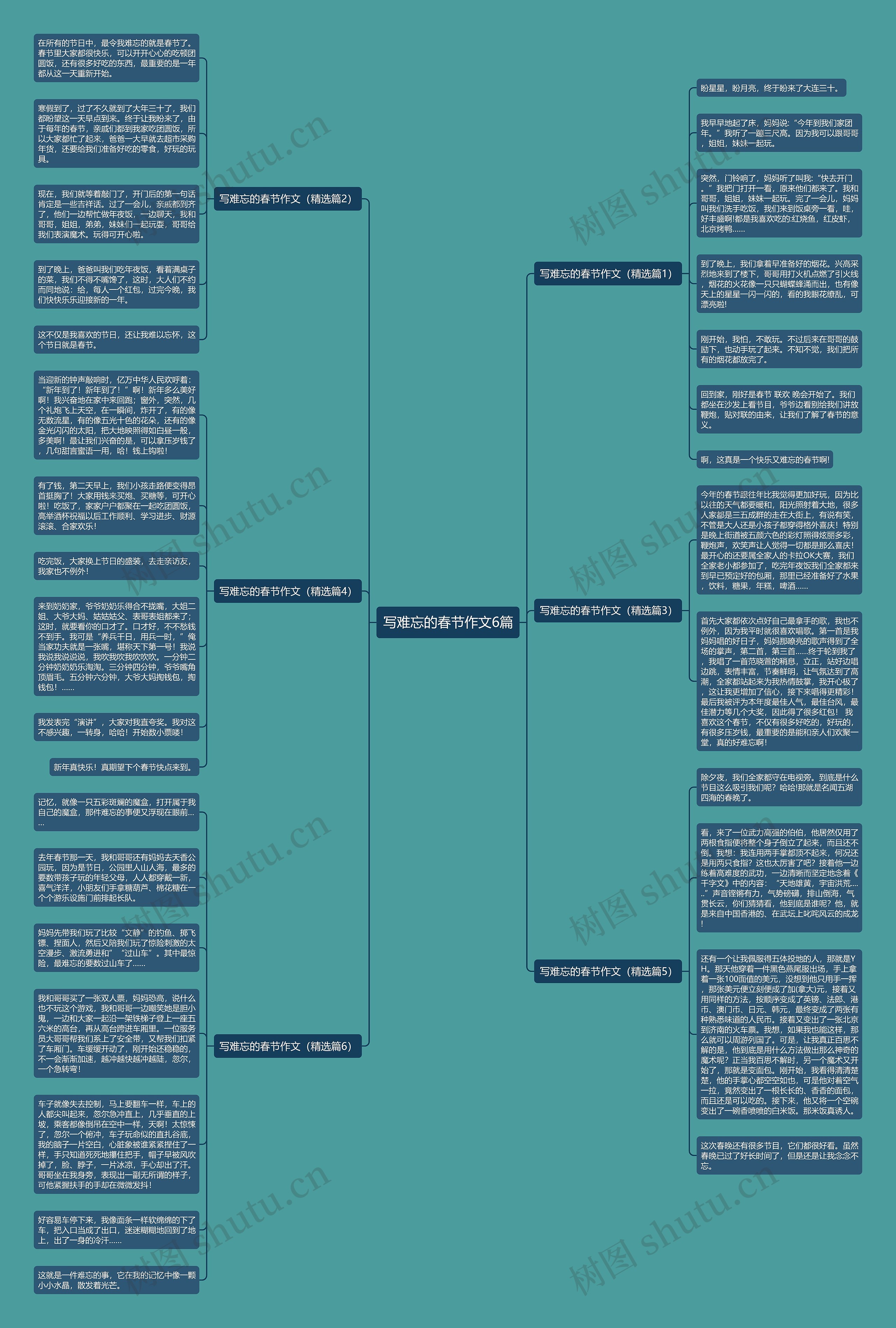 写难忘的春节作文6篇思维导图