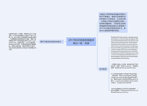 2017年6月英语四级翻译每日一练：风筝