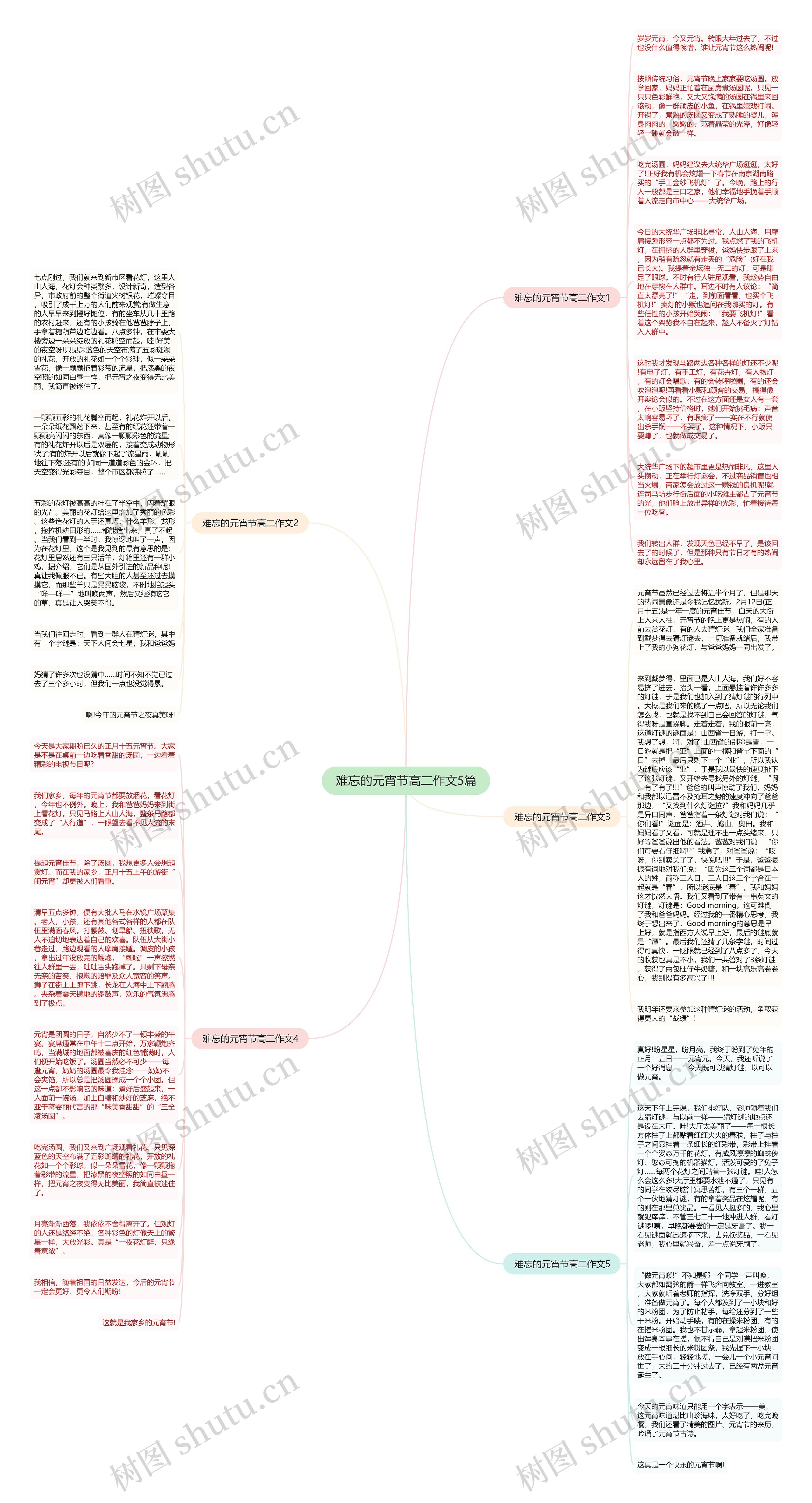 难忘的元宵节高二作文5篇思维导图