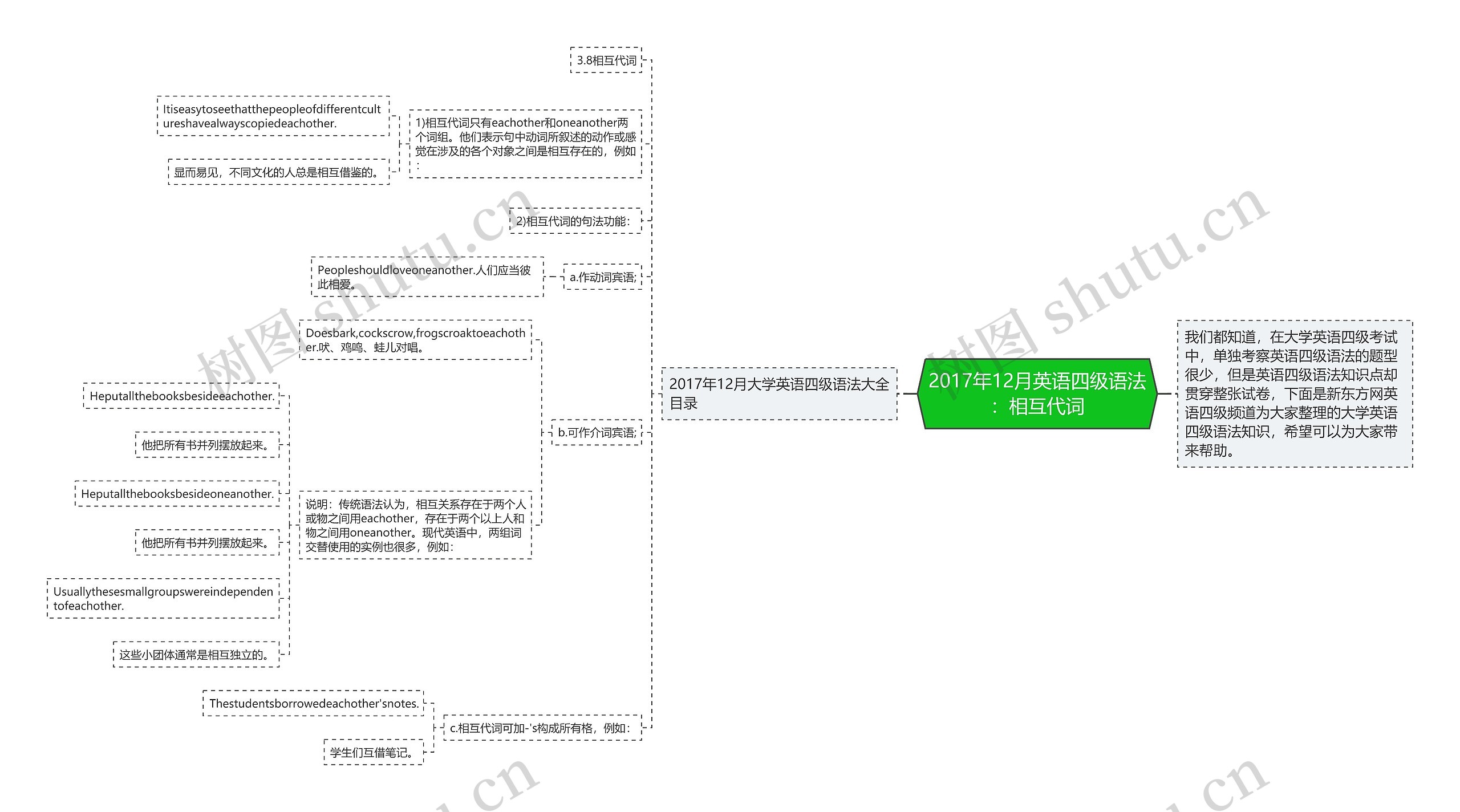 2017年12月英语四级语法：相互代词