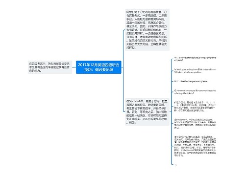 2017年12月英语四级听力技巧：做必要记录