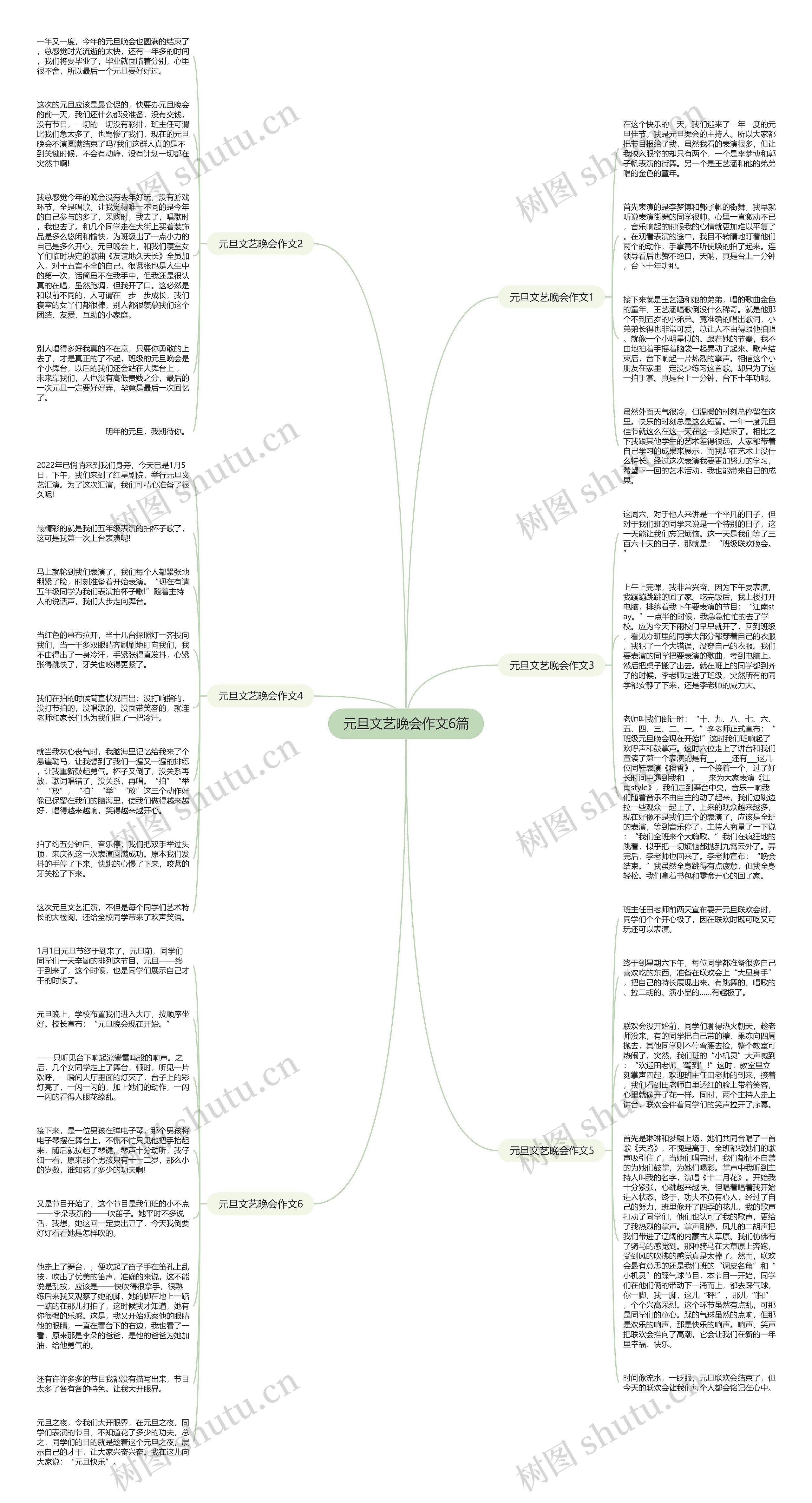 元旦文艺晚会作文6篇思维导图