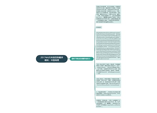 2017年6月英语四级翻译模拟：中国地理