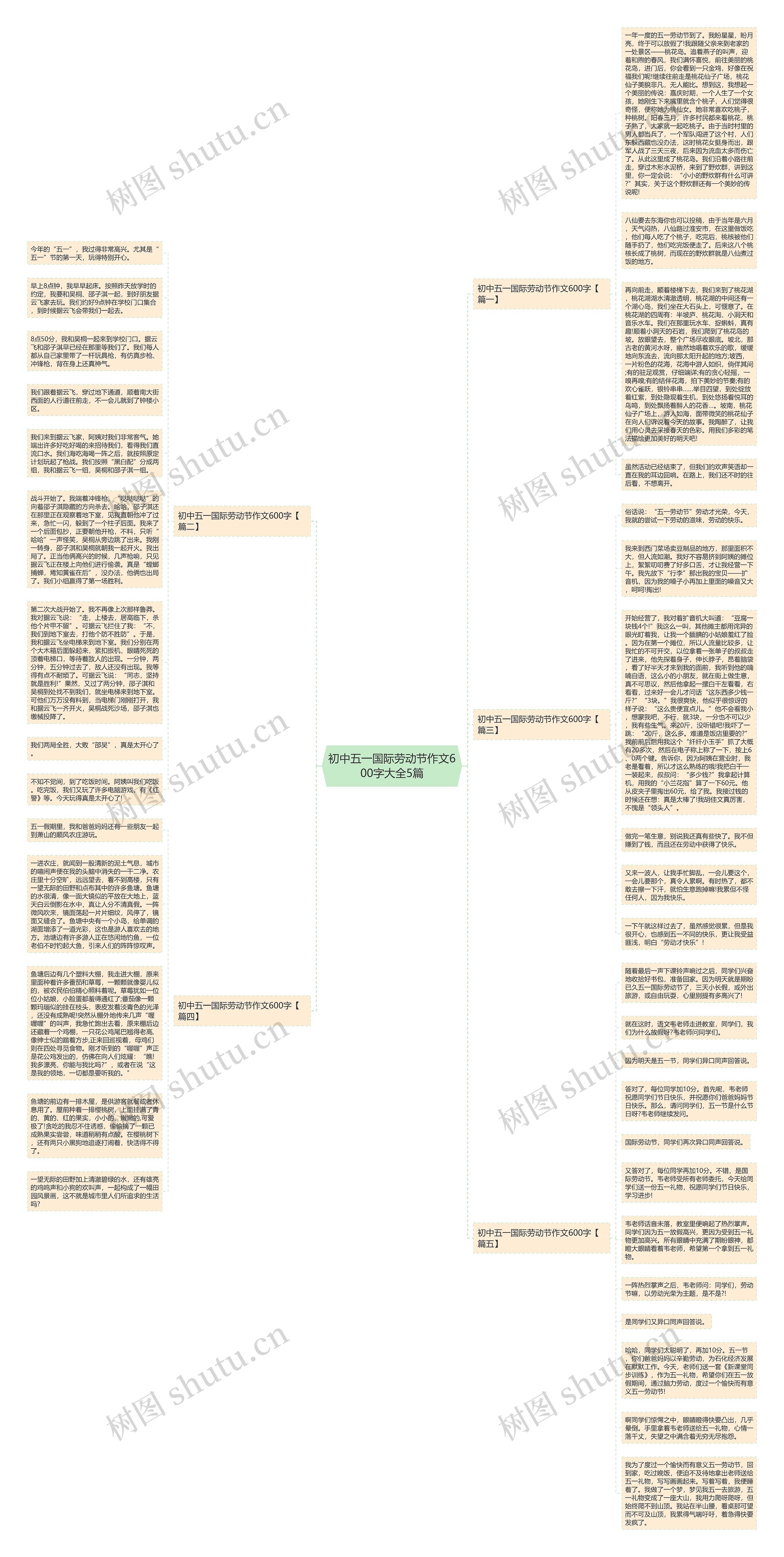 初中五一国际劳动节作文600字大全5篇思维导图