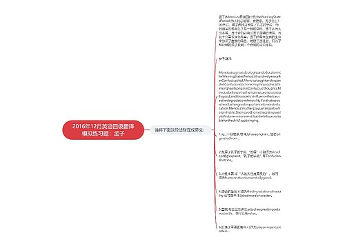 2016年12月英语四级翻译模拟练习题：孟子