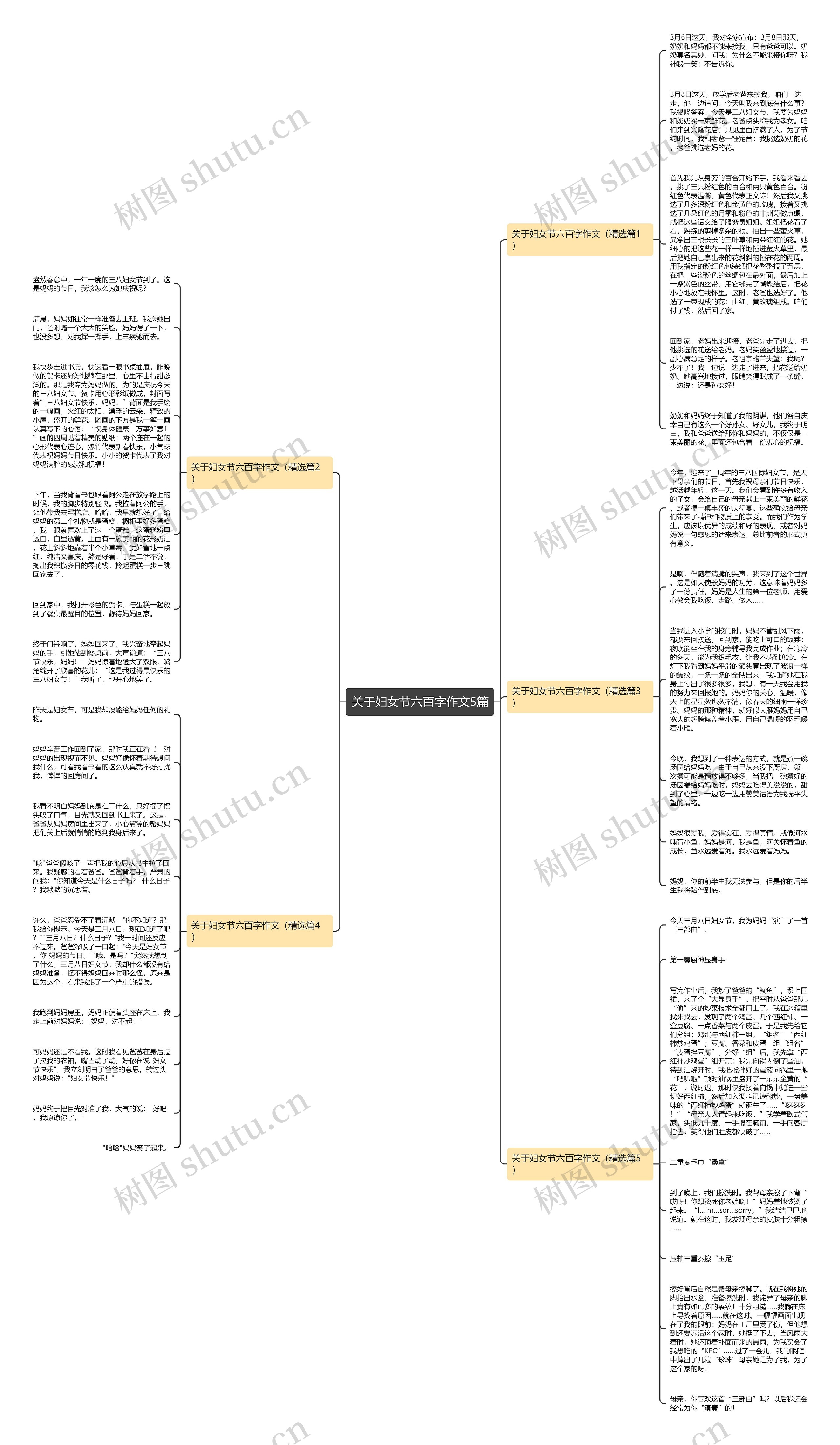 关于妇女节六百字作文5篇思维导图