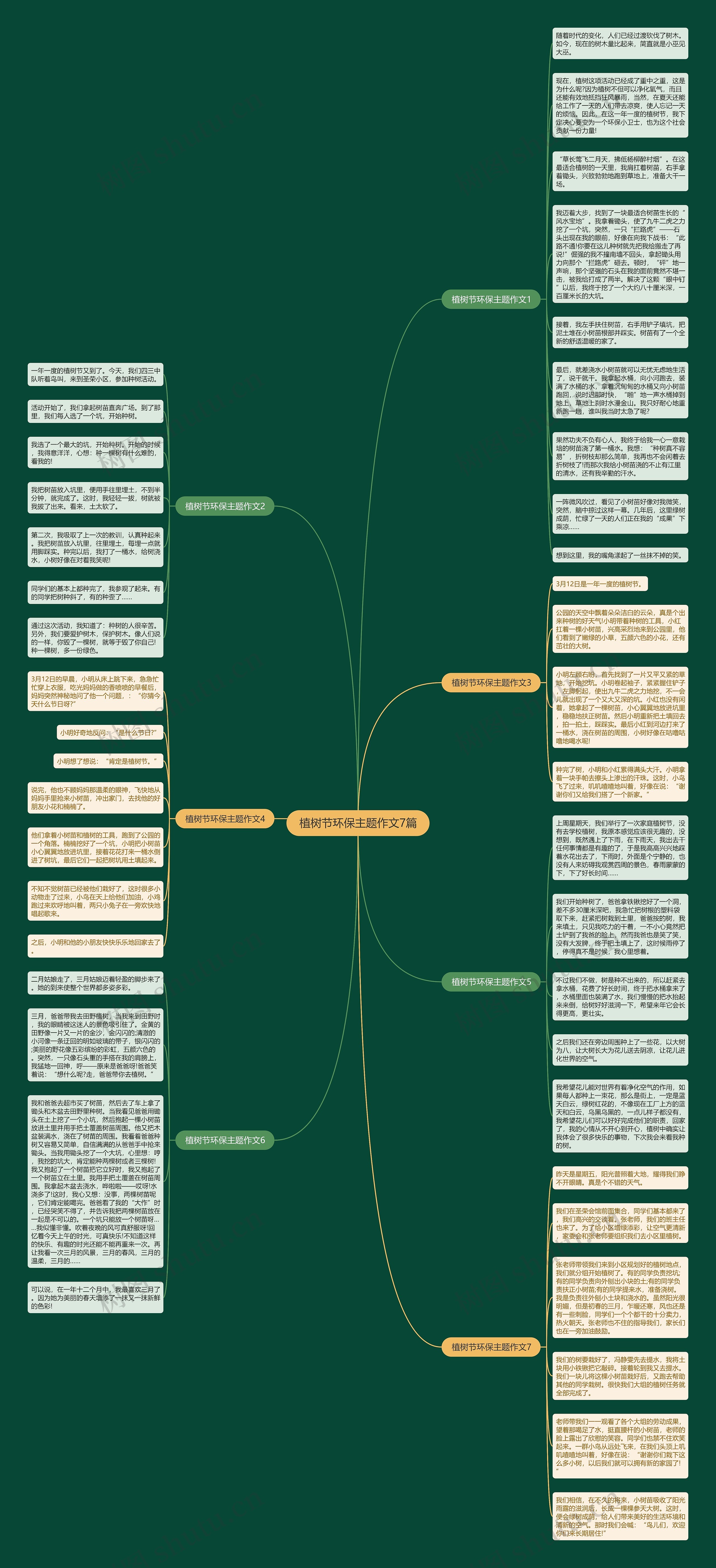 植树节环保主题作文7篇思维导图