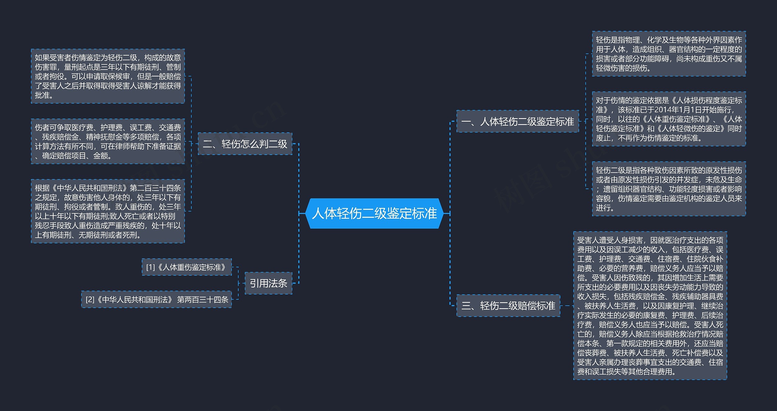 人体轻伤二级鉴定标准思维导图