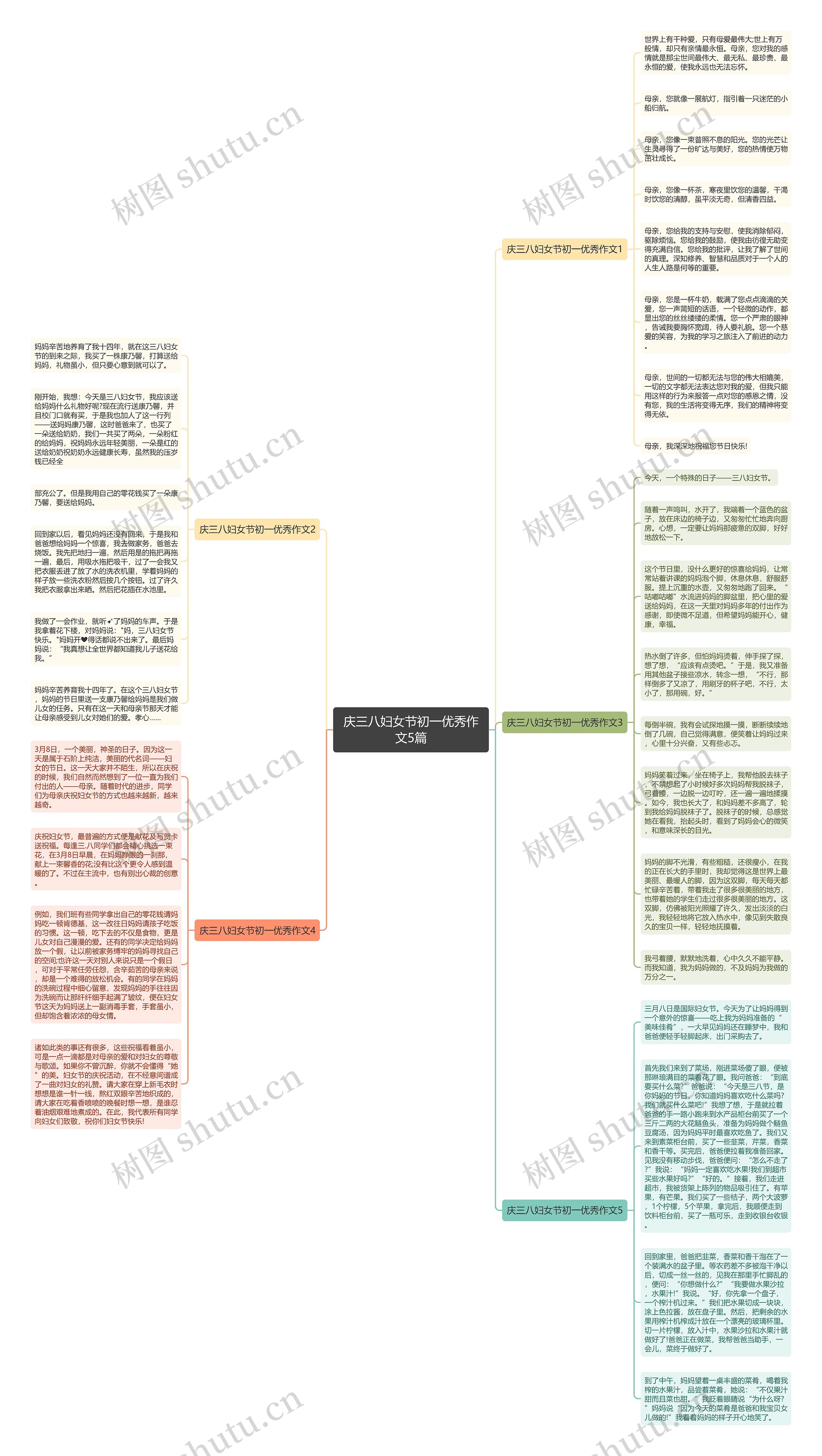 庆三八妇女节初一优秀作文5篇思维导图