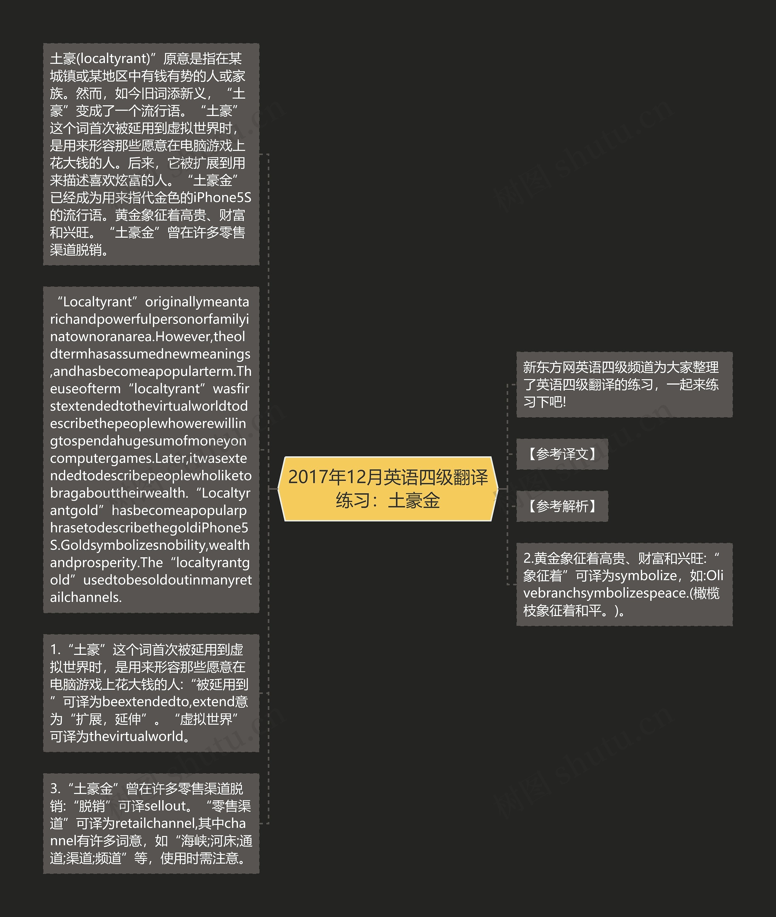 2017年12月英语四级翻译练习：土豪金