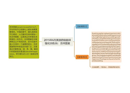 2015年6月英语四级翻译强化训练(6)：吉祥图案