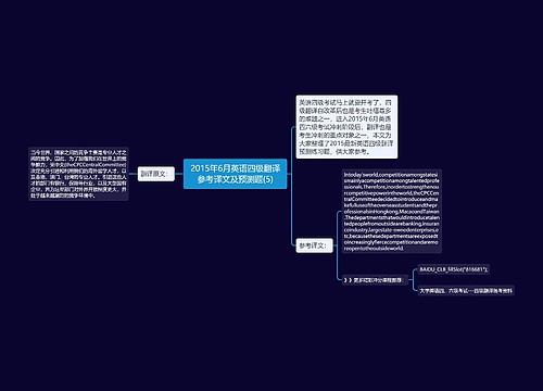 2015年6月英语四级翻译参考译文及预测题(5)