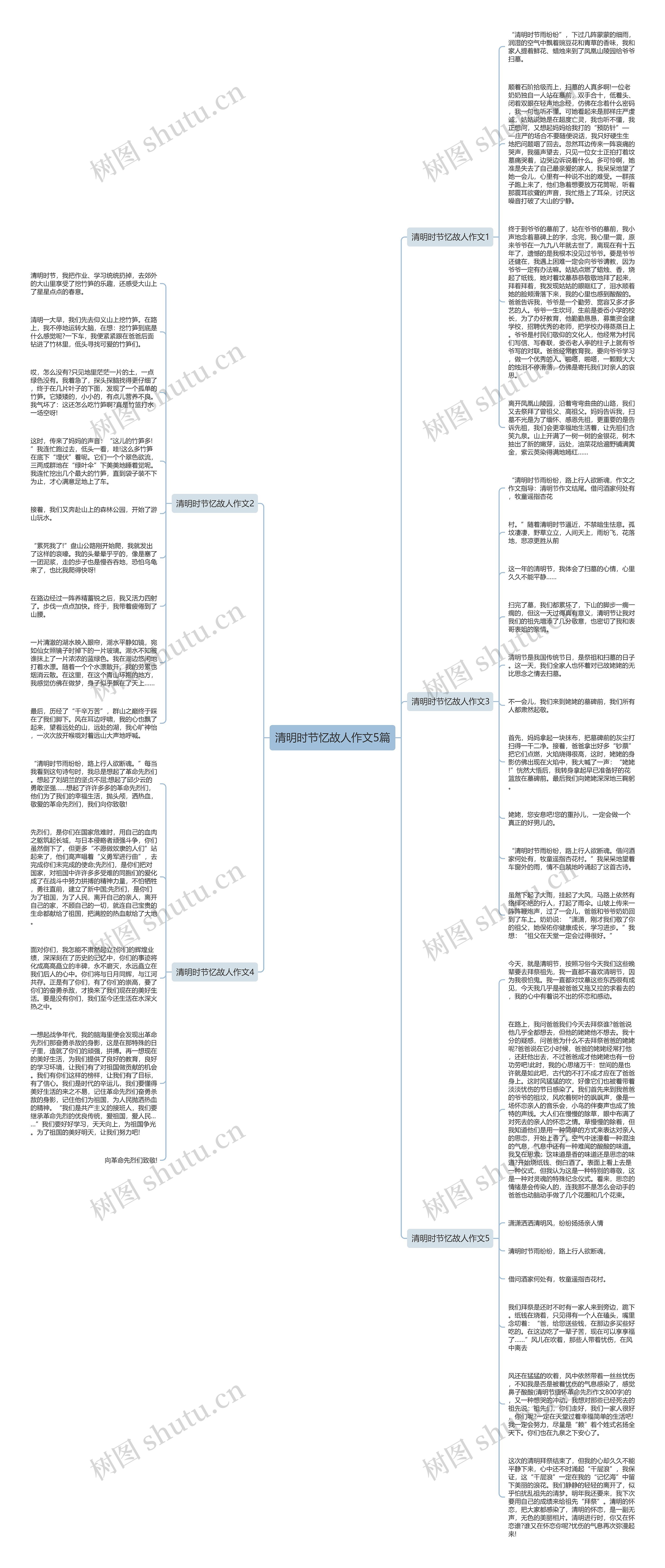 清明时节忆故人作文5篇思维导图