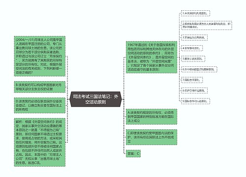 司法考试三国法笔记：外空活动原则