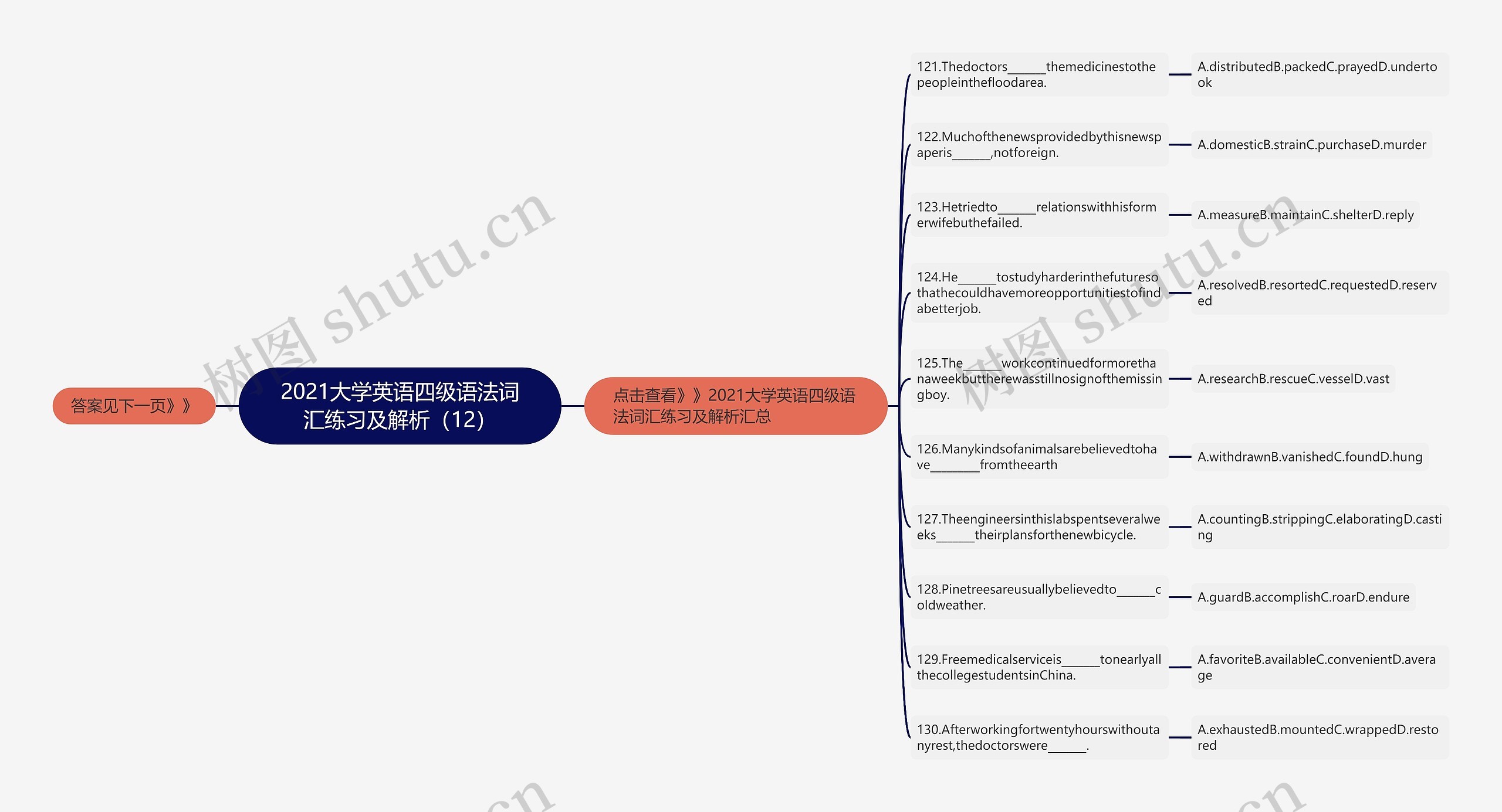 2021大学英语四级语法词汇练习及解析（12）