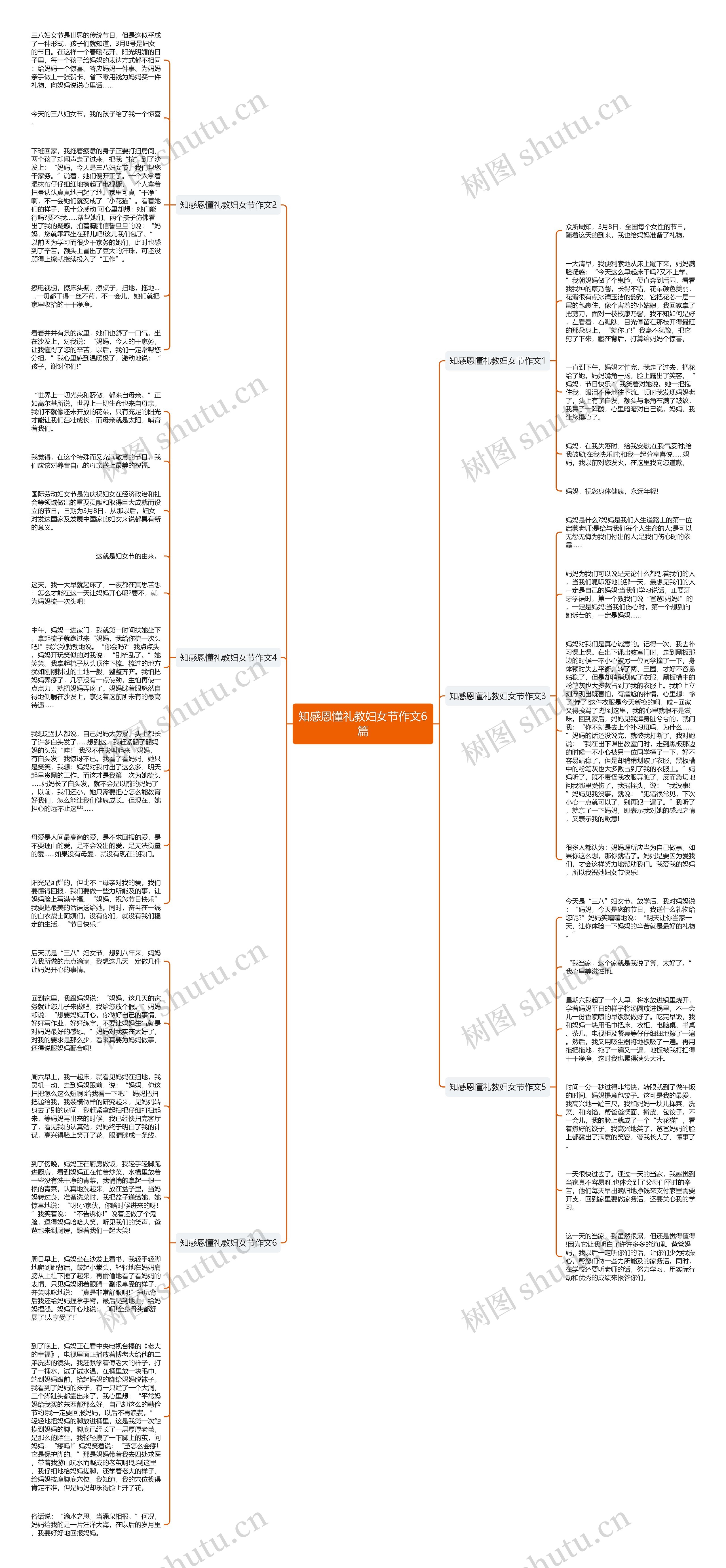 知感恩懂礼教妇女节作文6篇思维导图