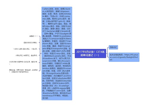 2017年6月必备！CET4高频单词速记（一）