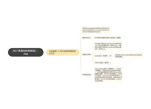 2021英语四级高频词汇：ship