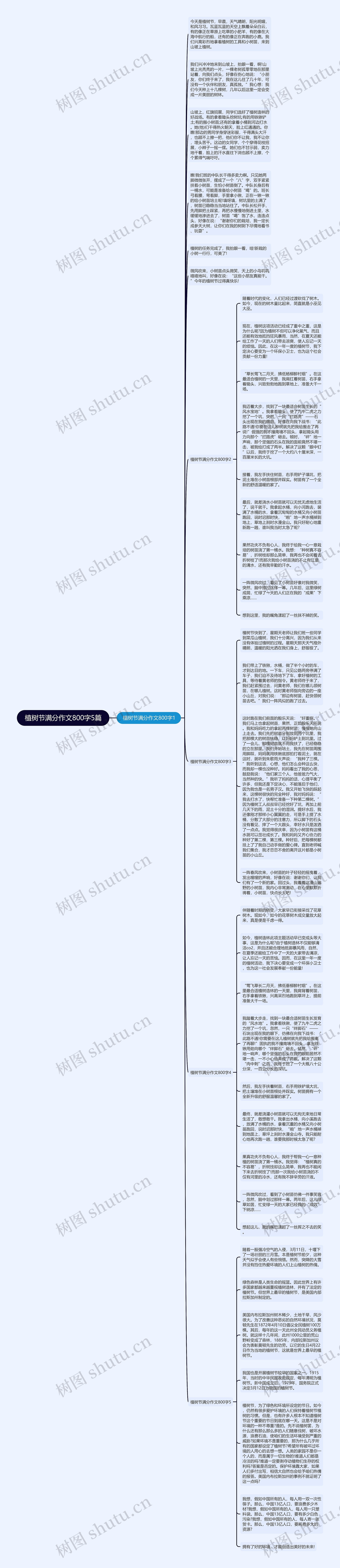 植树节满分作文800字5篇思维导图