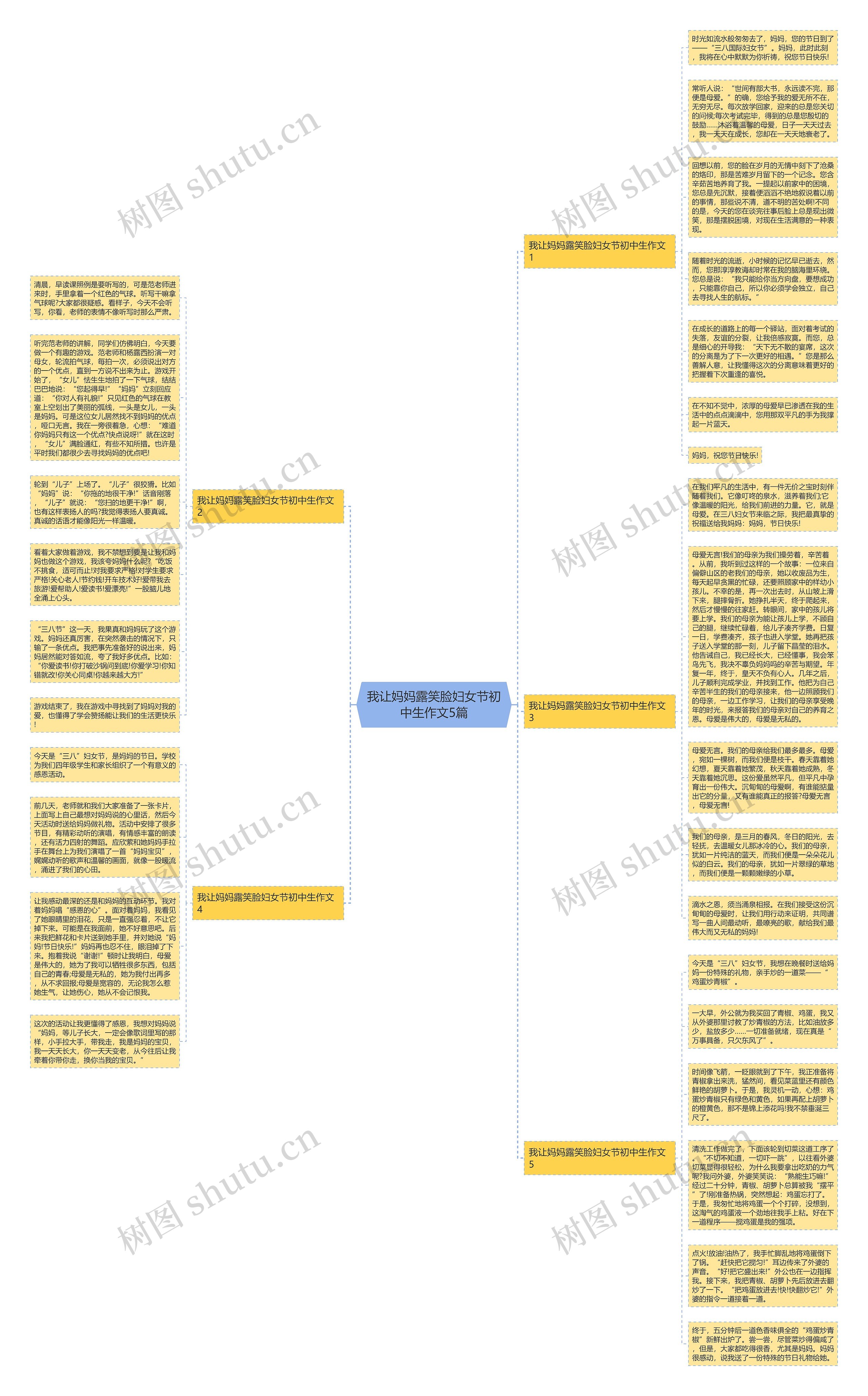 我让妈妈露笑脸妇女节初中生作文5篇思维导图